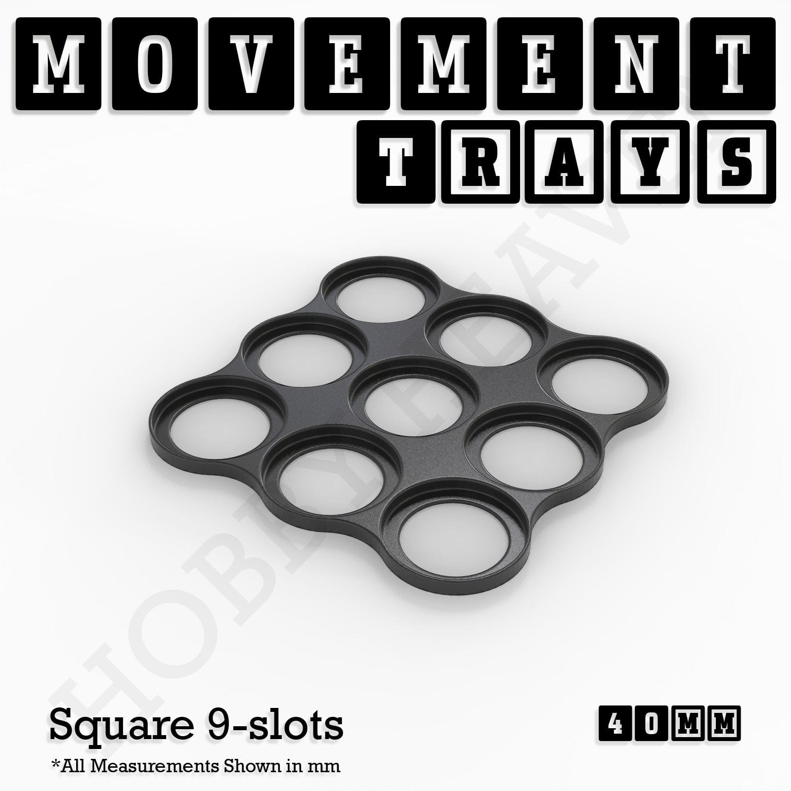 Movement Tray 40mm Movement Trays for Miniatures | Tabletop Wargames Compatible | Full Range