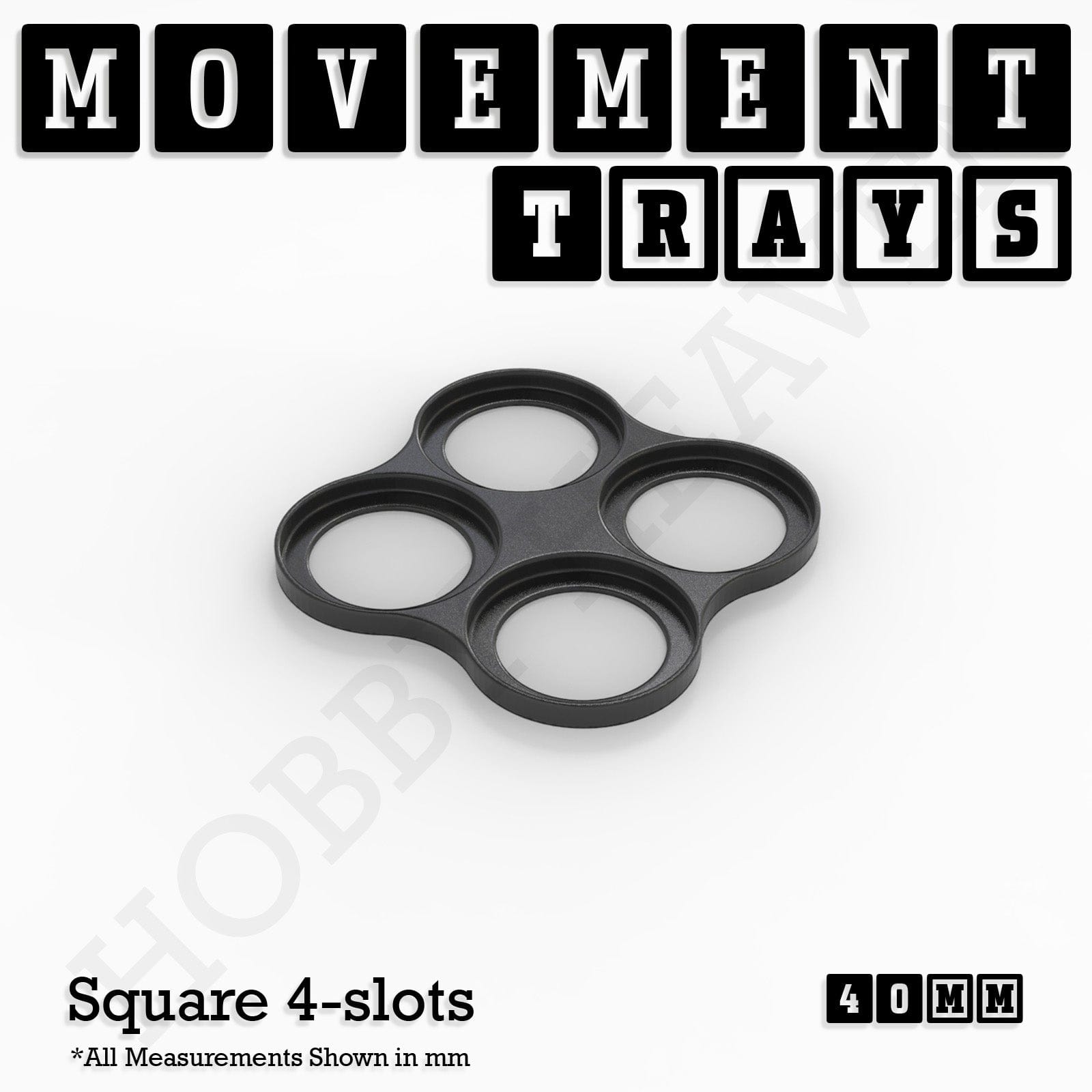 Movement Tray 40mm Movement Trays for Miniatures | Tabletop Wargames Compatible | Full Range