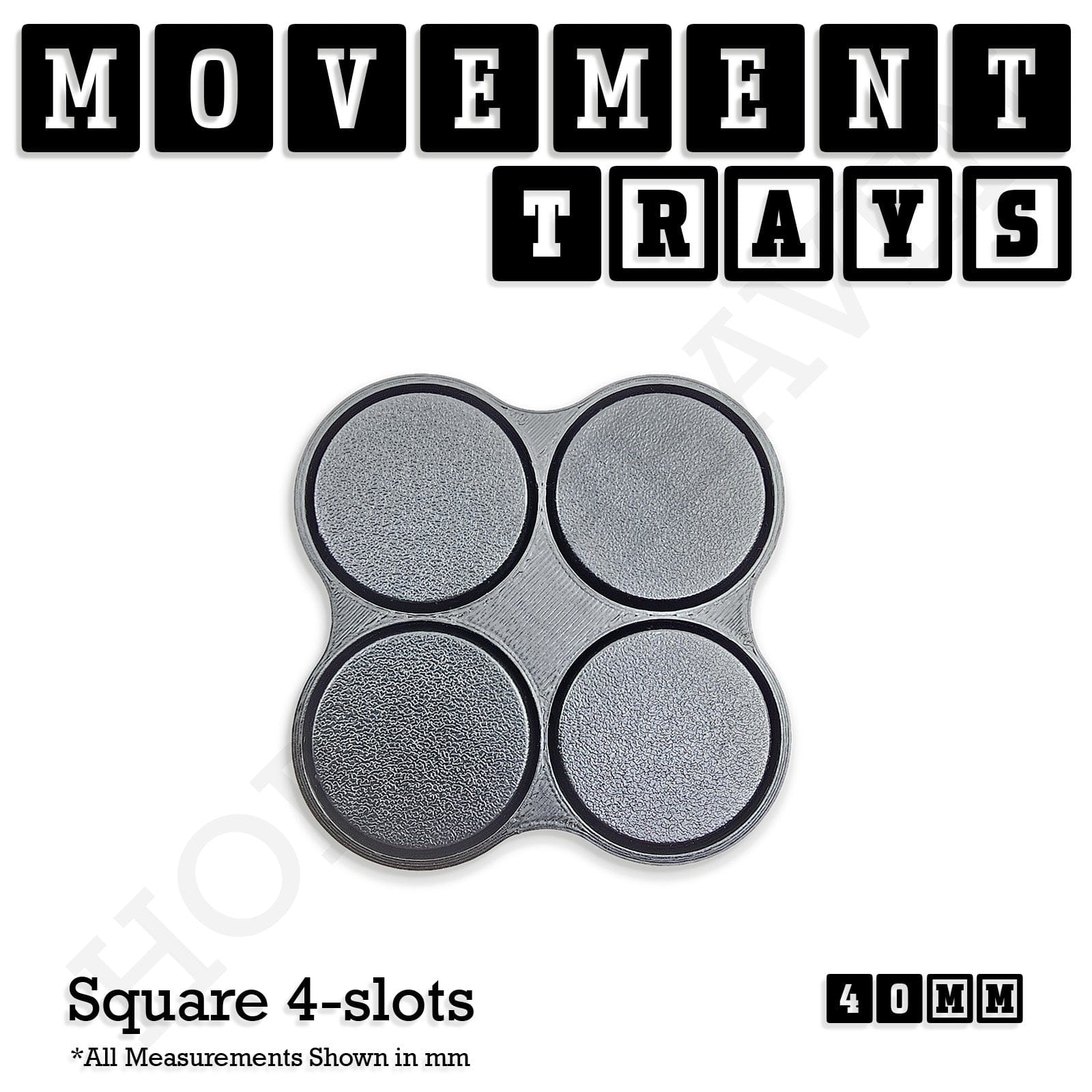 Movement Tray 40mm Movement Trays for Miniatures | Tabletop Wargames Compatible | Full Range