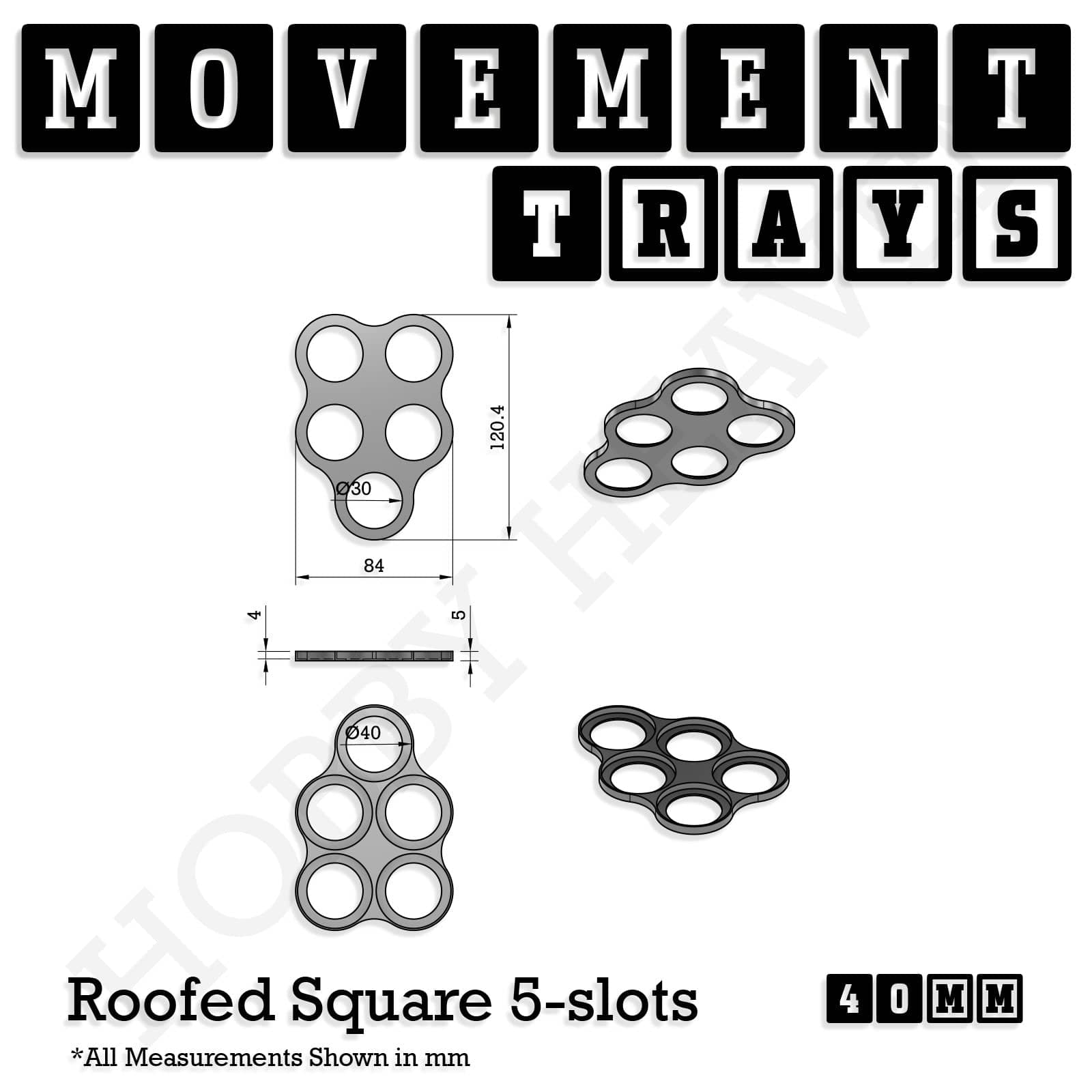 Movement Tray 40mm Movement Trays for Miniatures | Tabletop Wargames Compatible | Full Range