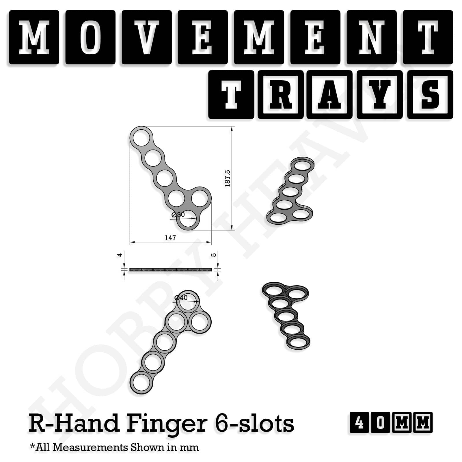 Movement Tray 40mm Movement Trays for Miniatures | Tabletop Wargames Compatible | Full Range