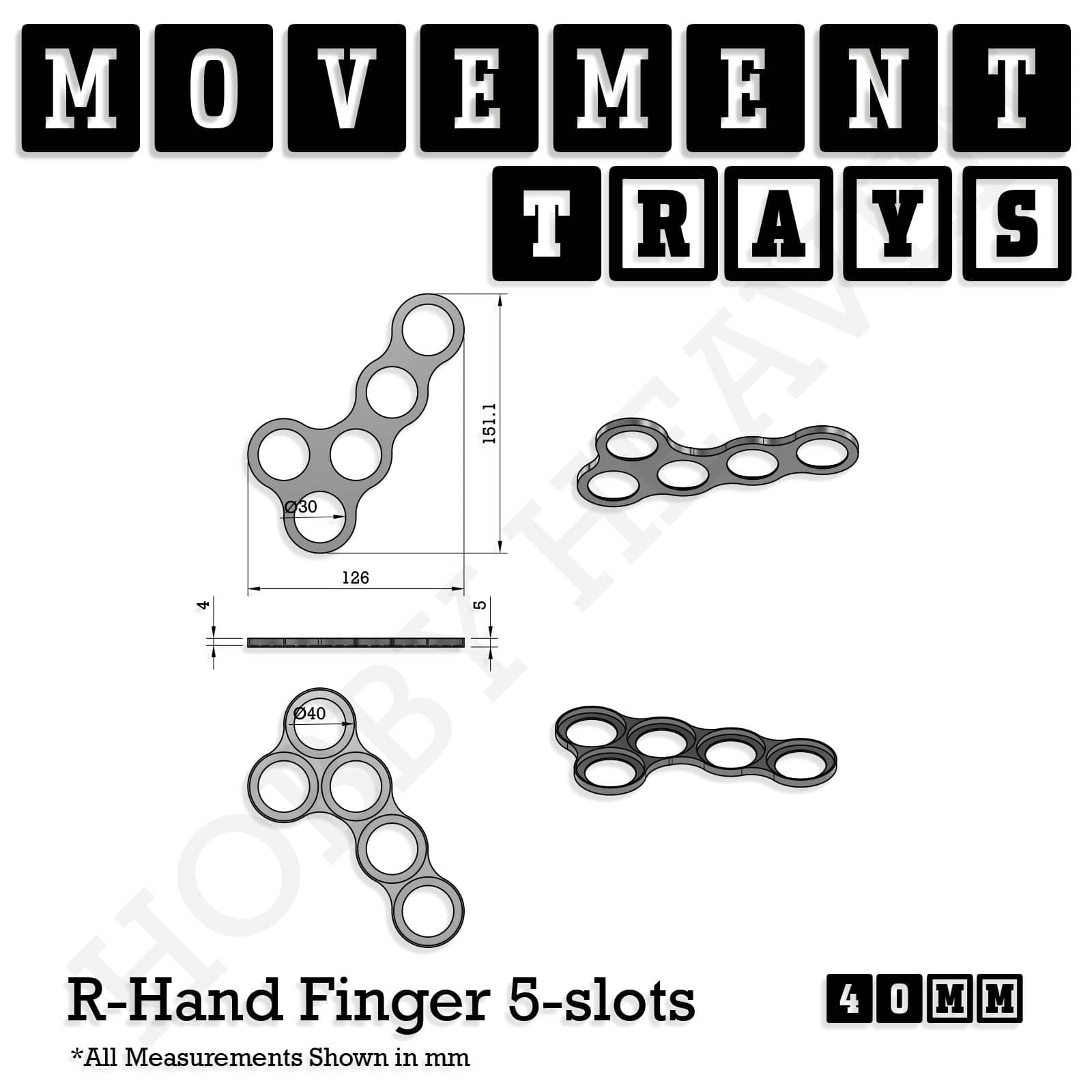 Movement Tray 40mm Movement Trays for Miniatures | Tabletop Wargames Compatible | Full Range