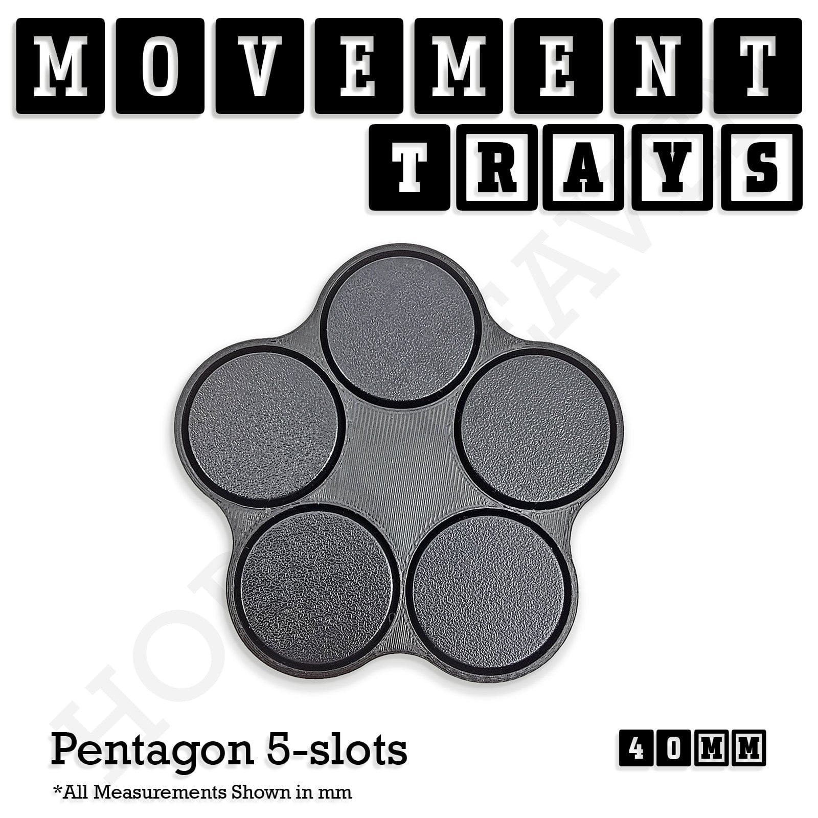 Movement Tray 40mm Movement Trays for Miniatures | Tabletop Wargames Compatible | Full Range