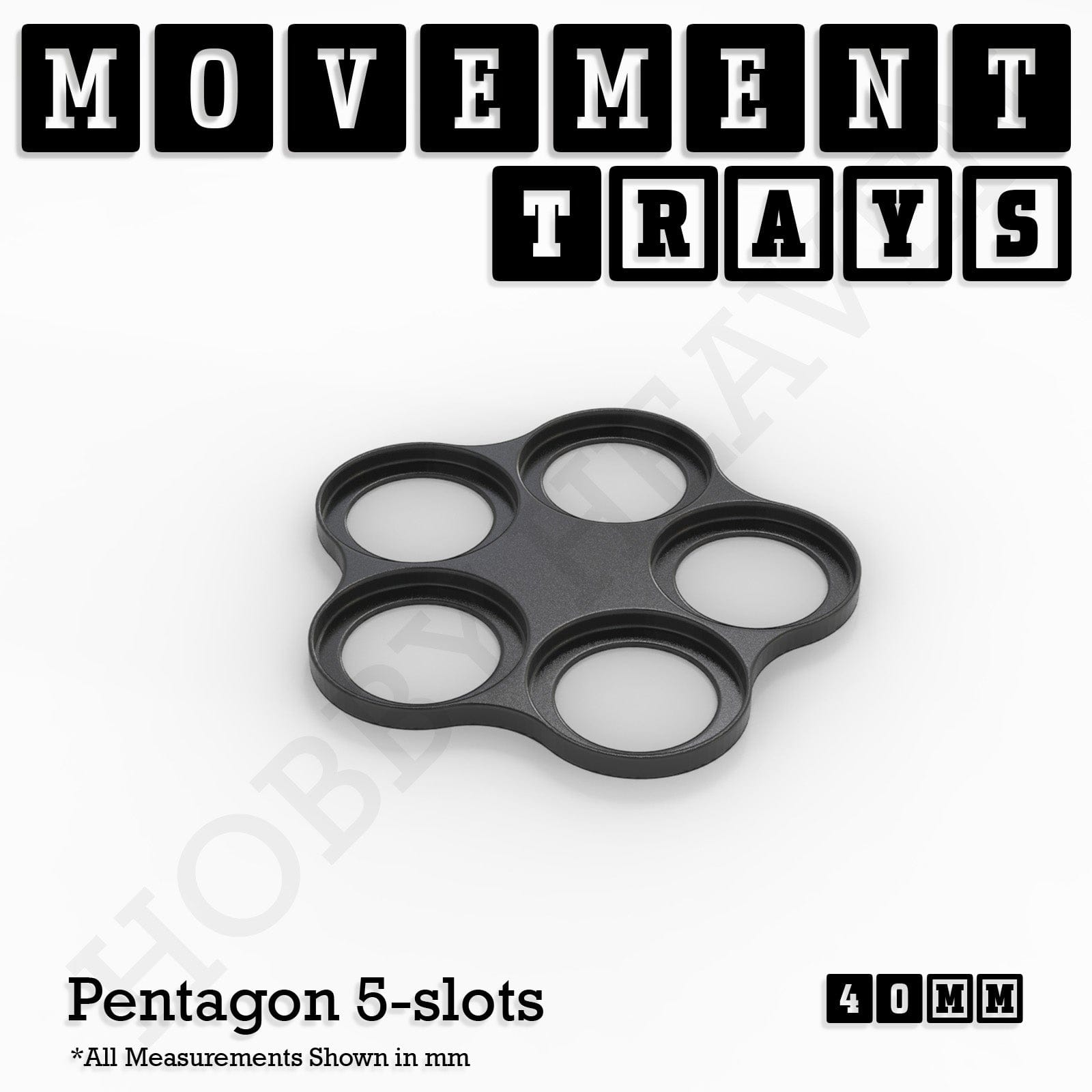 Movement Tray 40mm Movement Trays for Miniatures | Tabletop Wargames Compatible | Full Range
