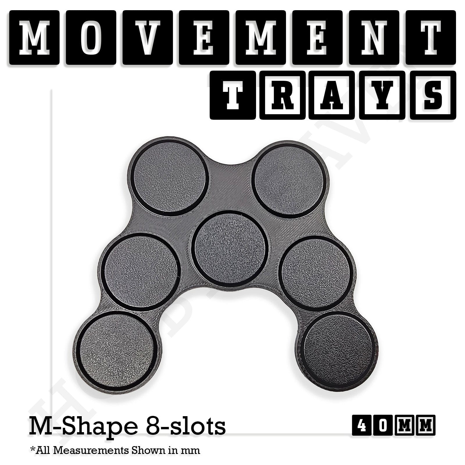 Movement Tray 40mm Movement Trays for Miniatures | Tabletop Wargames Compatible | Full Range