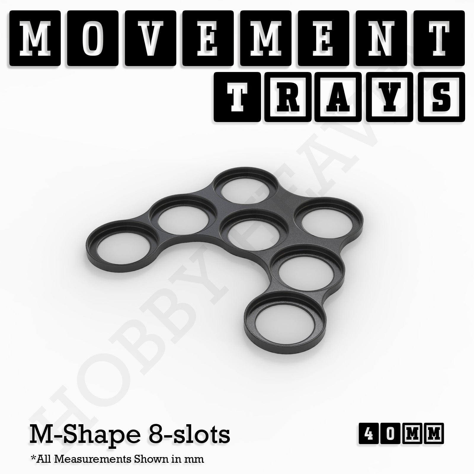 Movement Tray 40mm Movement Trays for Miniatures | Tabletop Wargames Compatible | Full Range