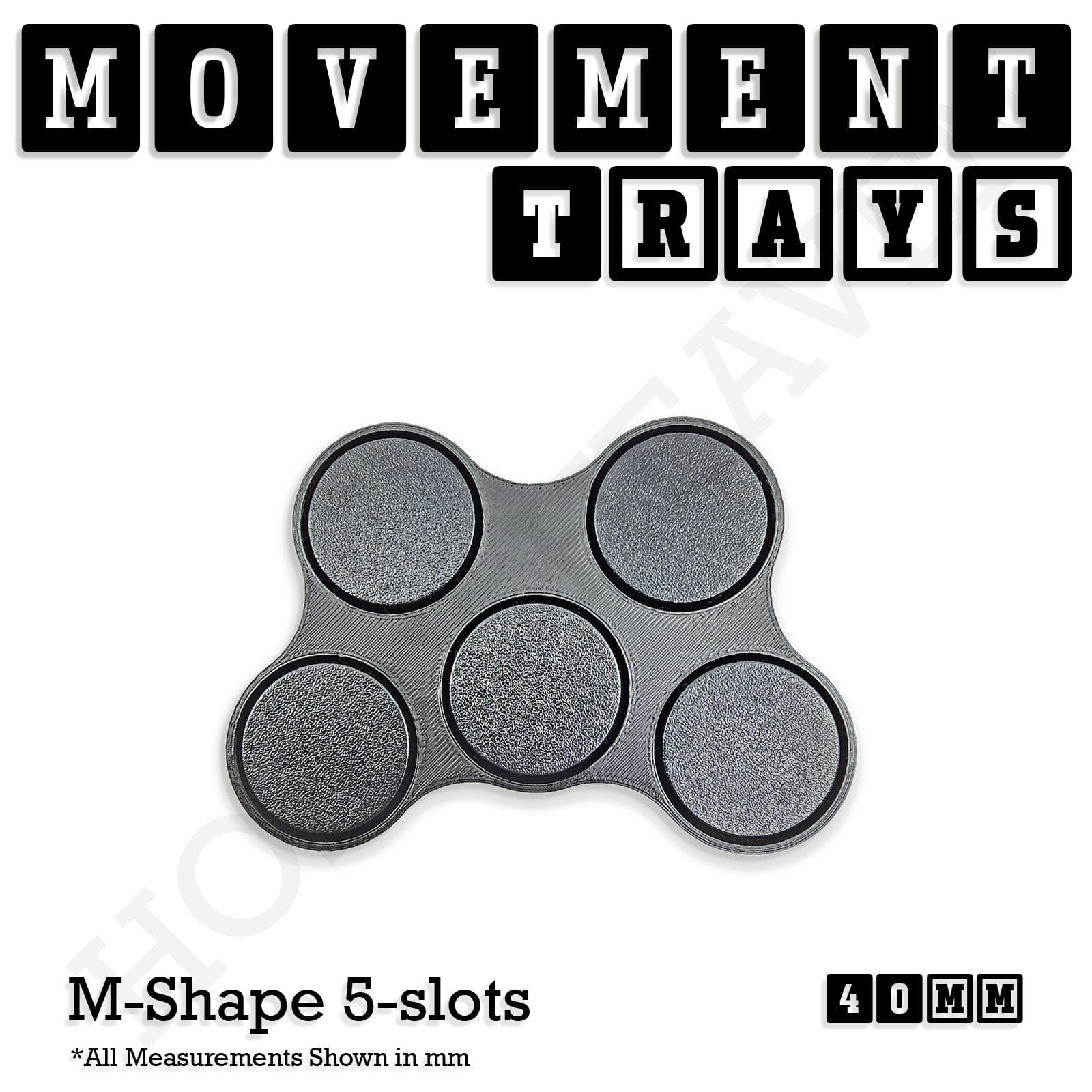 Movement Tray 40mm Movement Trays for Miniatures | Tabletop Wargames Compatible | Full Range