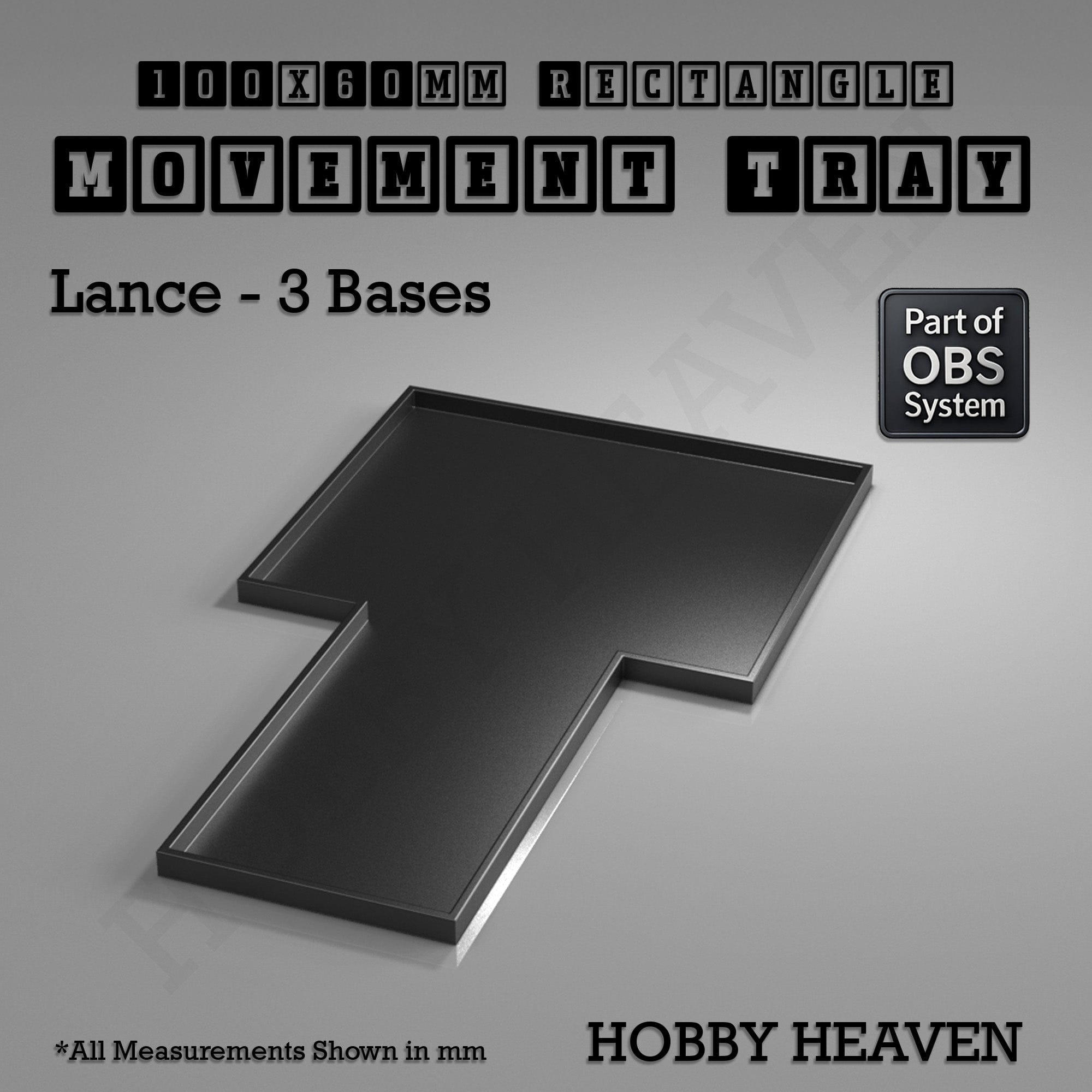 Movement Tray Rectangle Movement Trays | Cavalry & Monsters | 50×25-100×60mm | OBS System