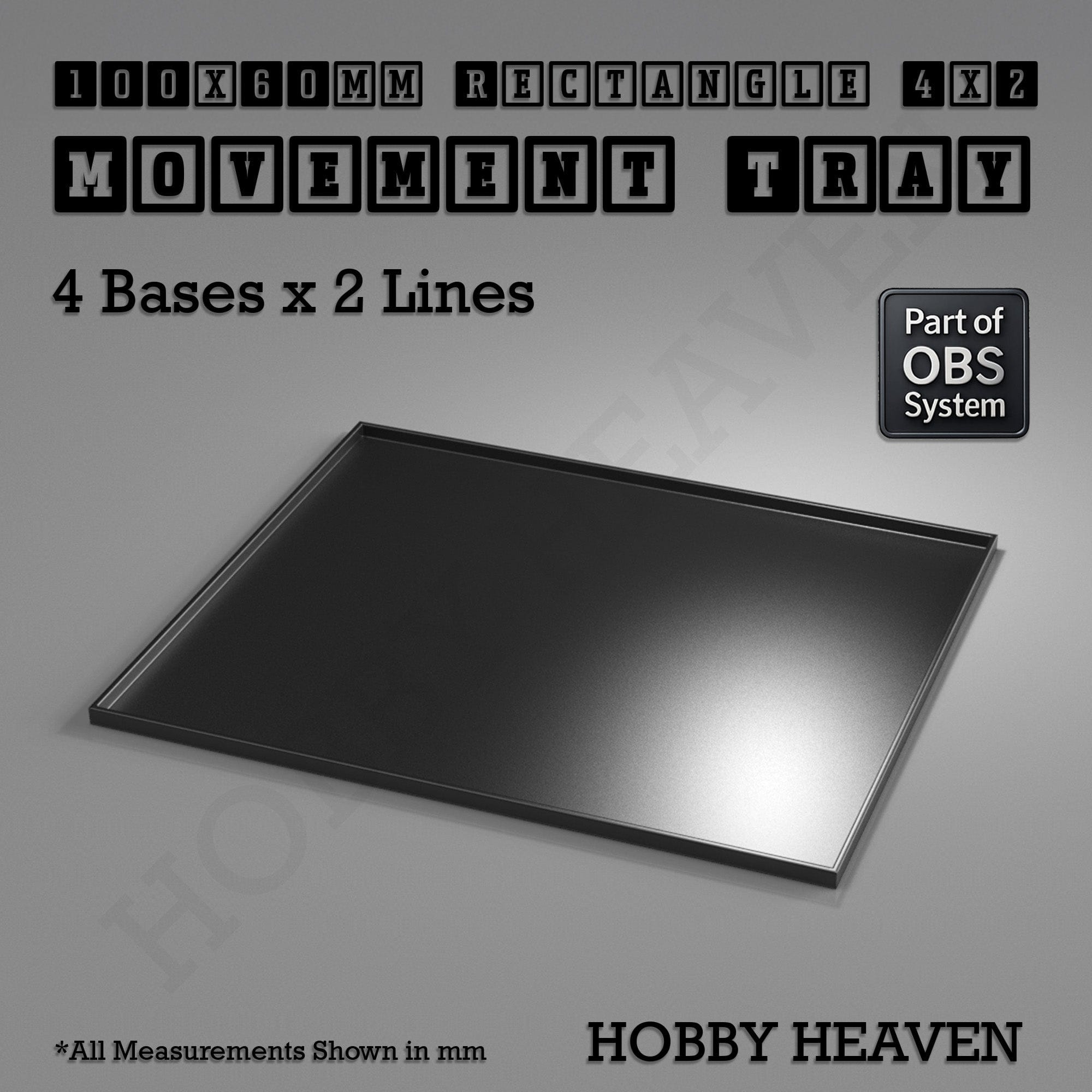 Movement Tray Rectangle Movement Trays | Cavalry & Monsters | 50×25-100×60mm | OBS System