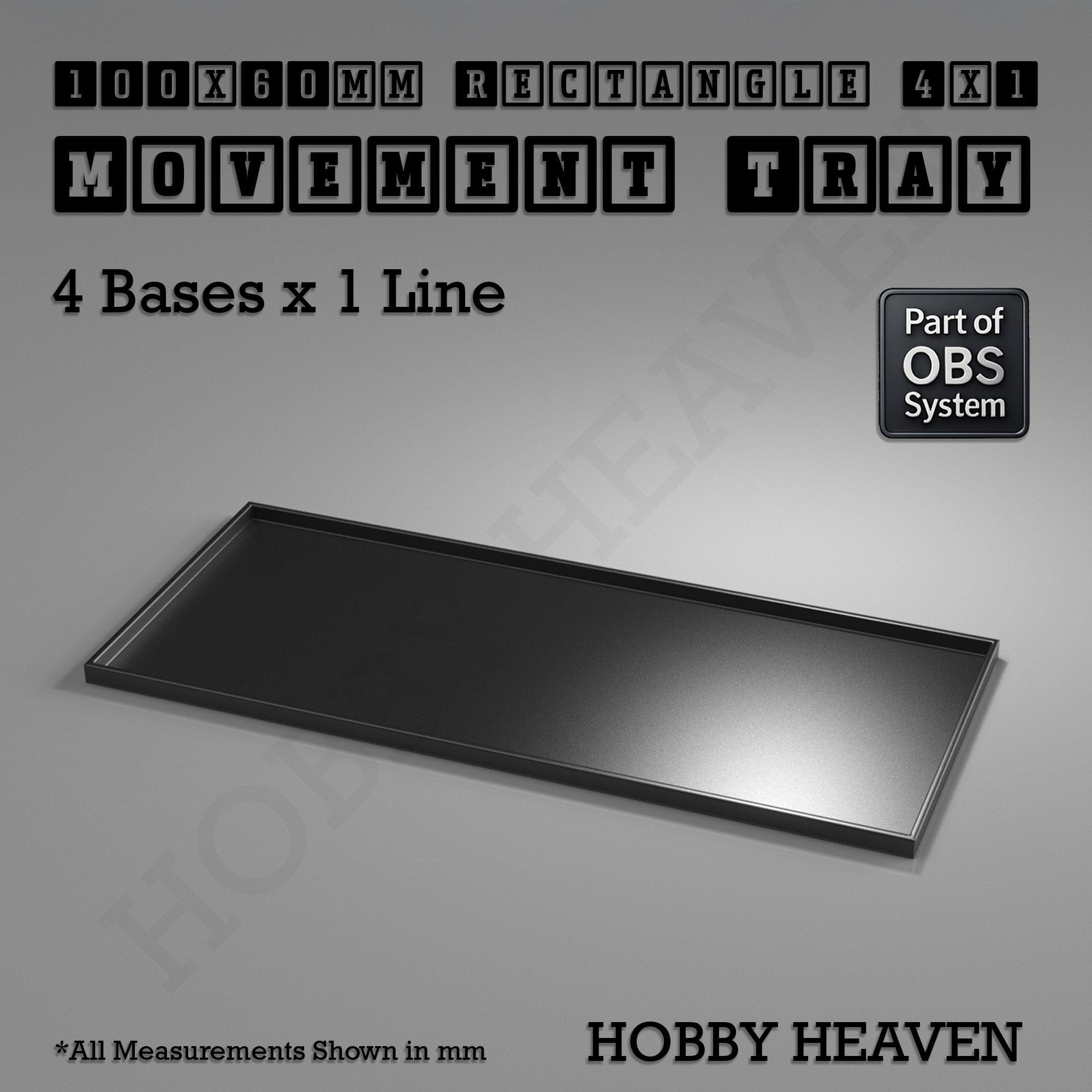 Movement Tray Rectangle Movement Trays | Cavalry & Monsters | 50×25-100×60mm | OBS System
