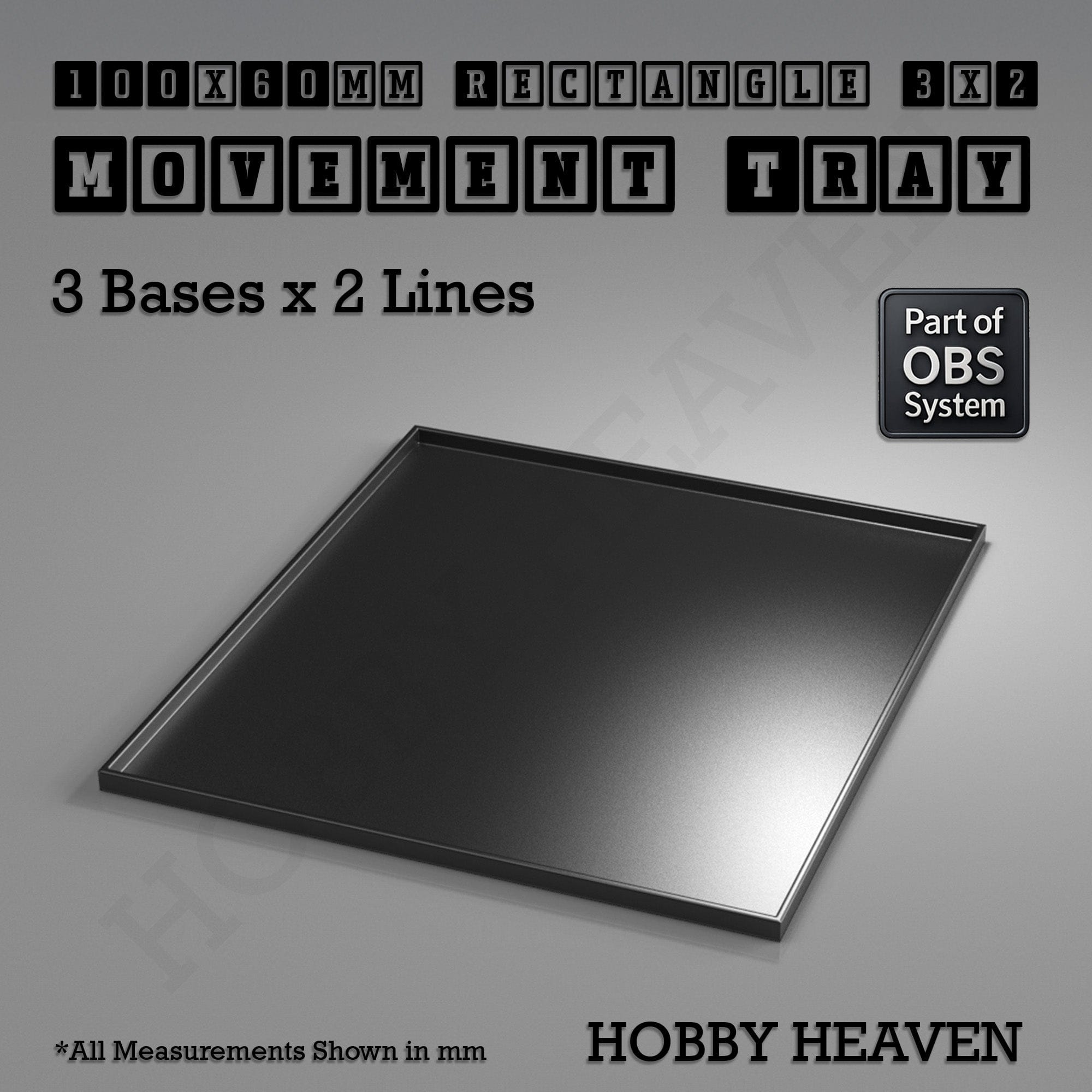 Movement Tray Rectangle Movement Trays | Cavalry & Monsters | 50×25-100×60mm | OBS System