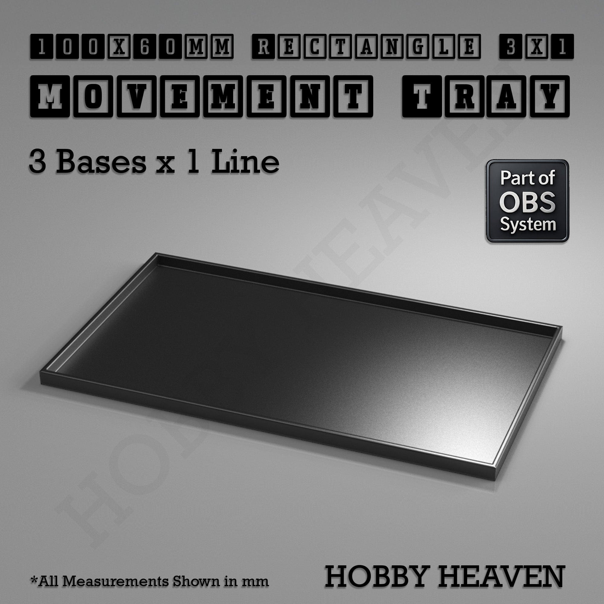 Movement Tray Rectangle Movement Trays | Cavalry & Monsters | 50×25-100×60mm | OBS System