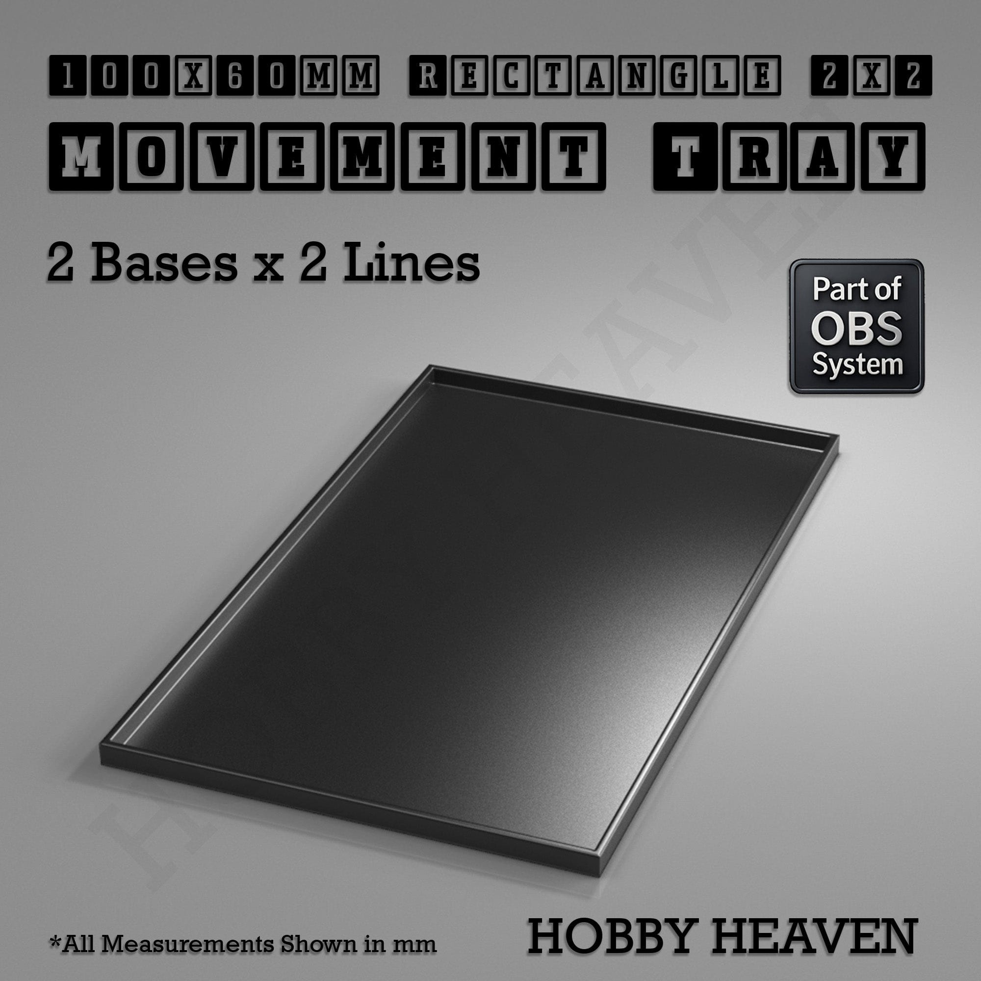 Movement Tray Rectangle Movement Trays | Cavalry & Monsters | 50×25-100×60mm | OBS System