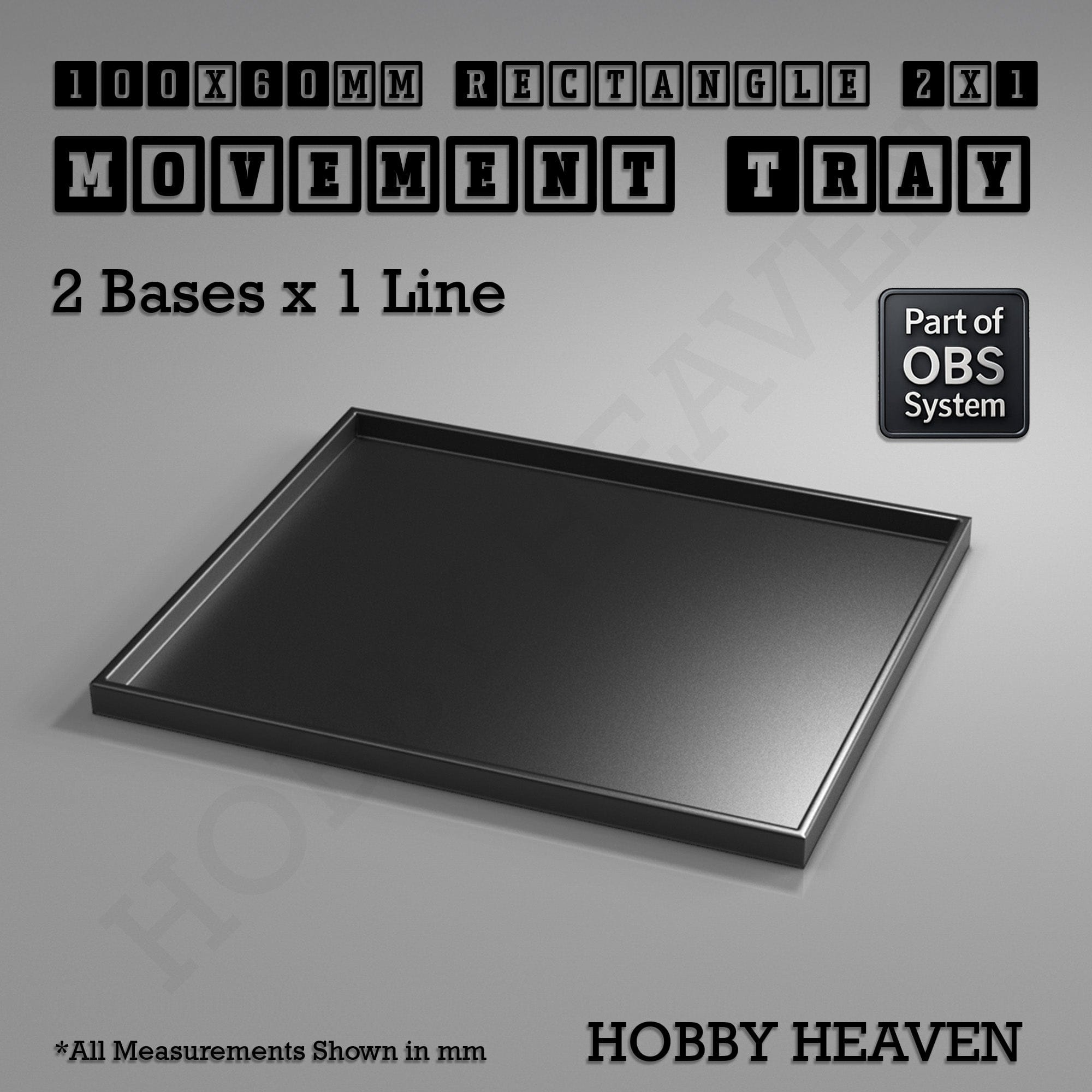 Movement Tray Rectangle Movement Trays | Cavalry & Monsters | 50×25-100×60mm | OBS System