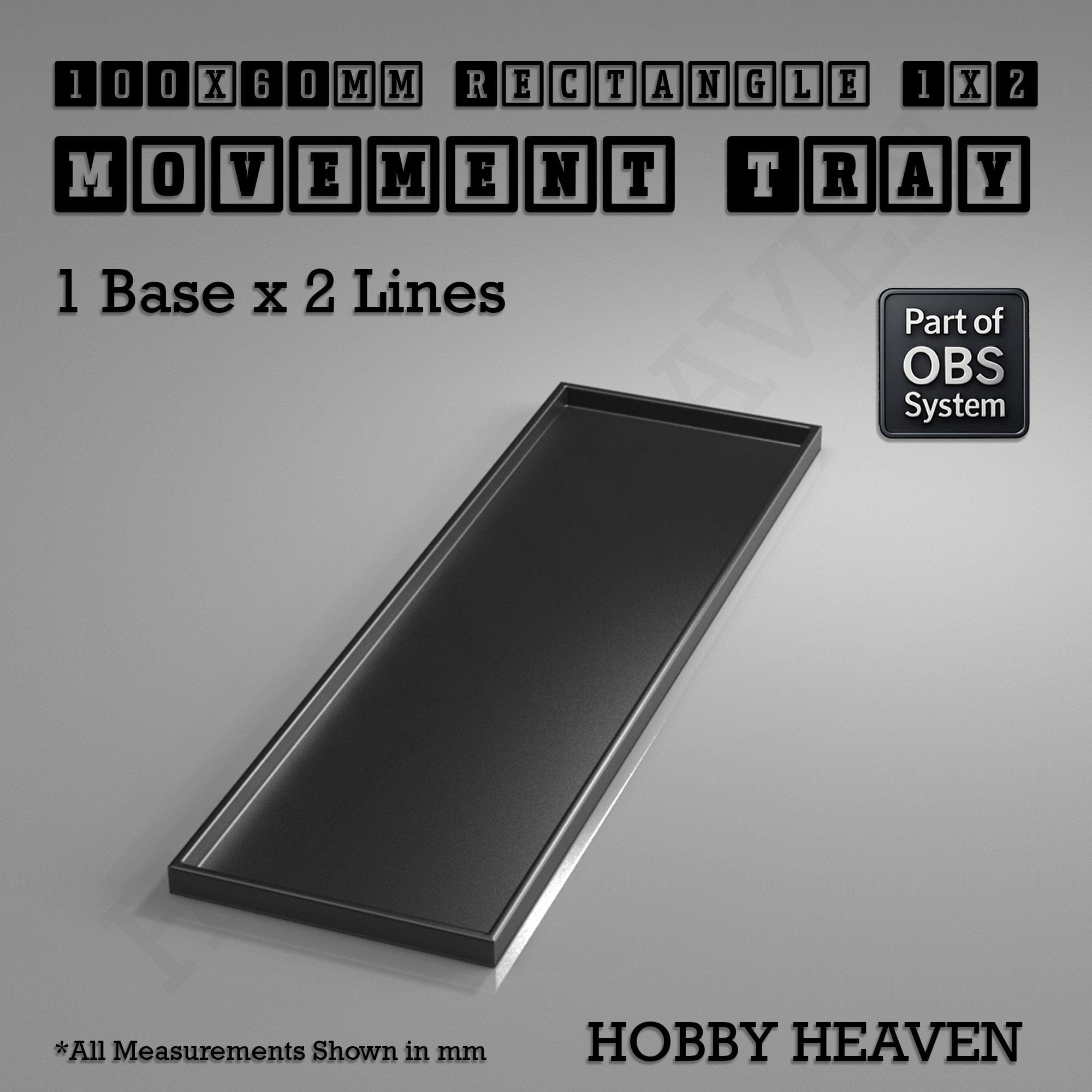 Movement Tray Rectangle Movement Trays | Cavalry & Monsters | 50×25-100×60mm | OBS System