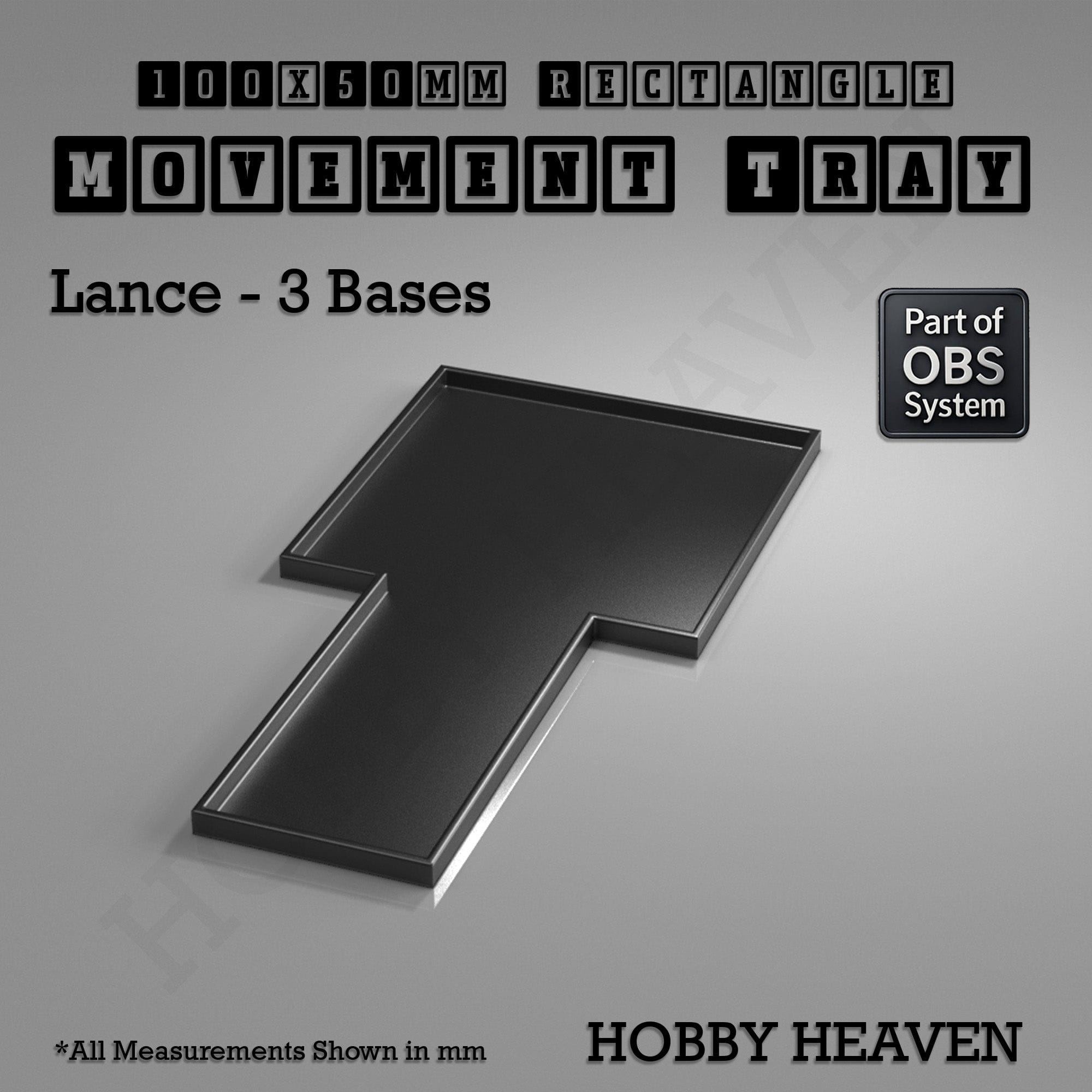 Movement Tray Rectangle Movement Trays | Cavalry & Monsters | 50×25-100×60mm | OBS System