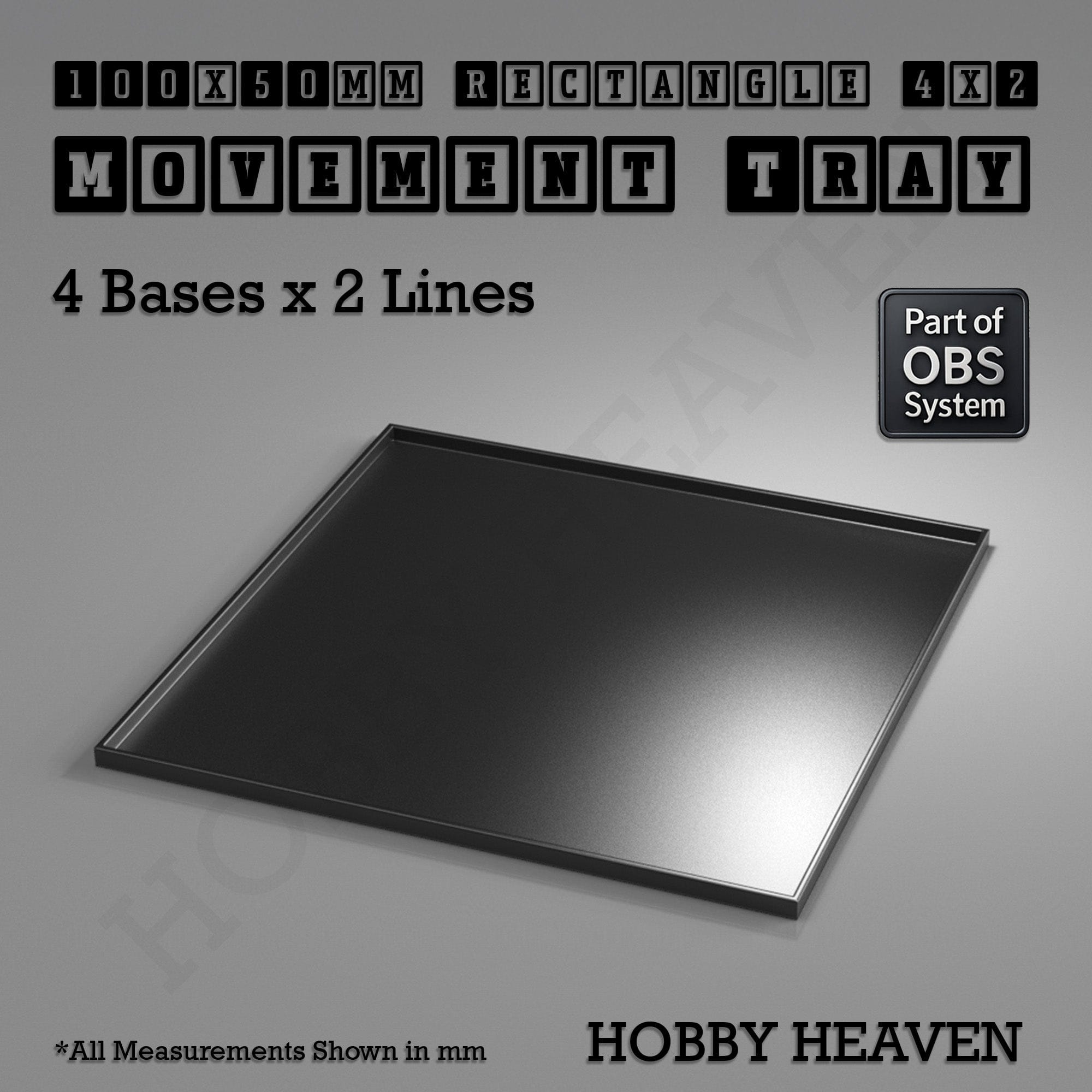 Movement Tray Rectangle Movement Trays | Cavalry & Monsters | 50×25-100×60mm | OBS System