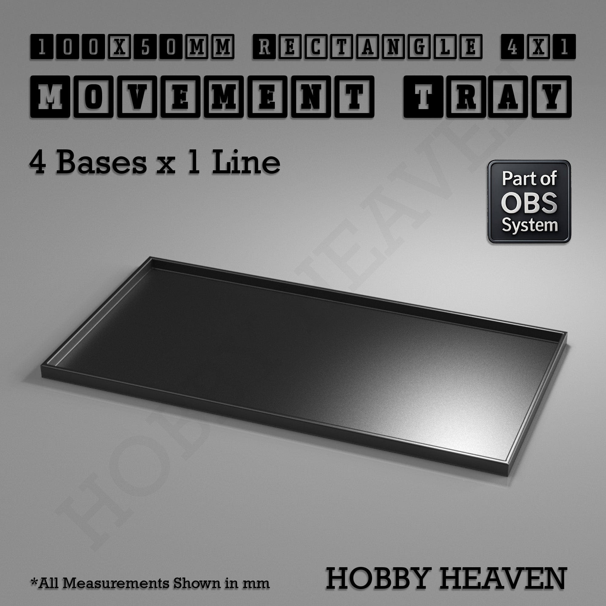 Movement Tray Rectangle Movement Trays | Cavalry & Monsters | 50×25-100×60mm | OBS System