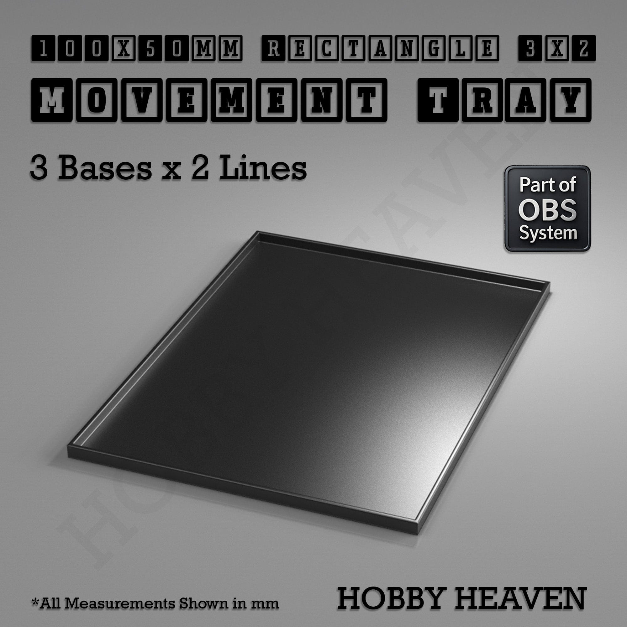 Movement Tray Rectangle Movement Trays | Cavalry & Monsters | 50×25-100×60mm | OBS System