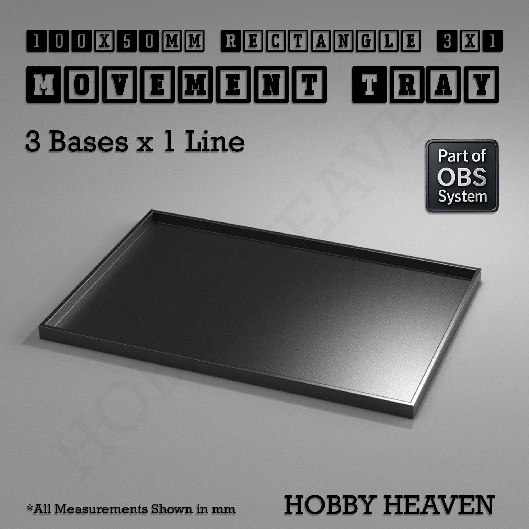 Movement Tray Rectangle Movement Trays | Cavalry & Monsters | 50×25-100×60mm | OBS System