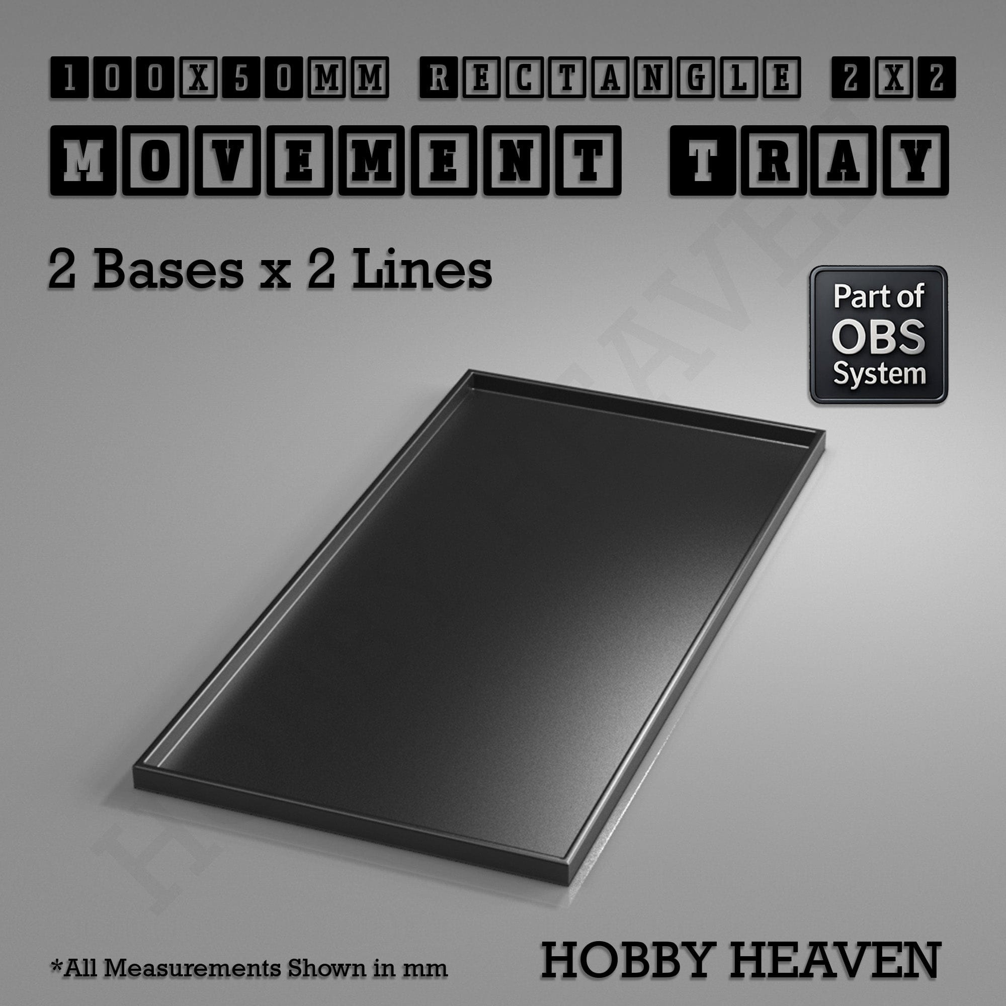 Movement Tray Rectangle Movement Trays | Cavalry & Monsters | 50×25-100×60mm | OBS System