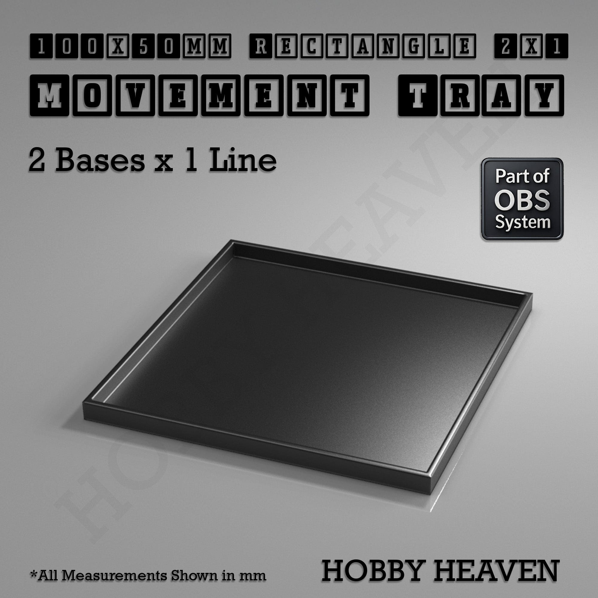 Movement Tray Rectangle Movement Trays | Cavalry & Monsters | 50×25-100×60mm | OBS System