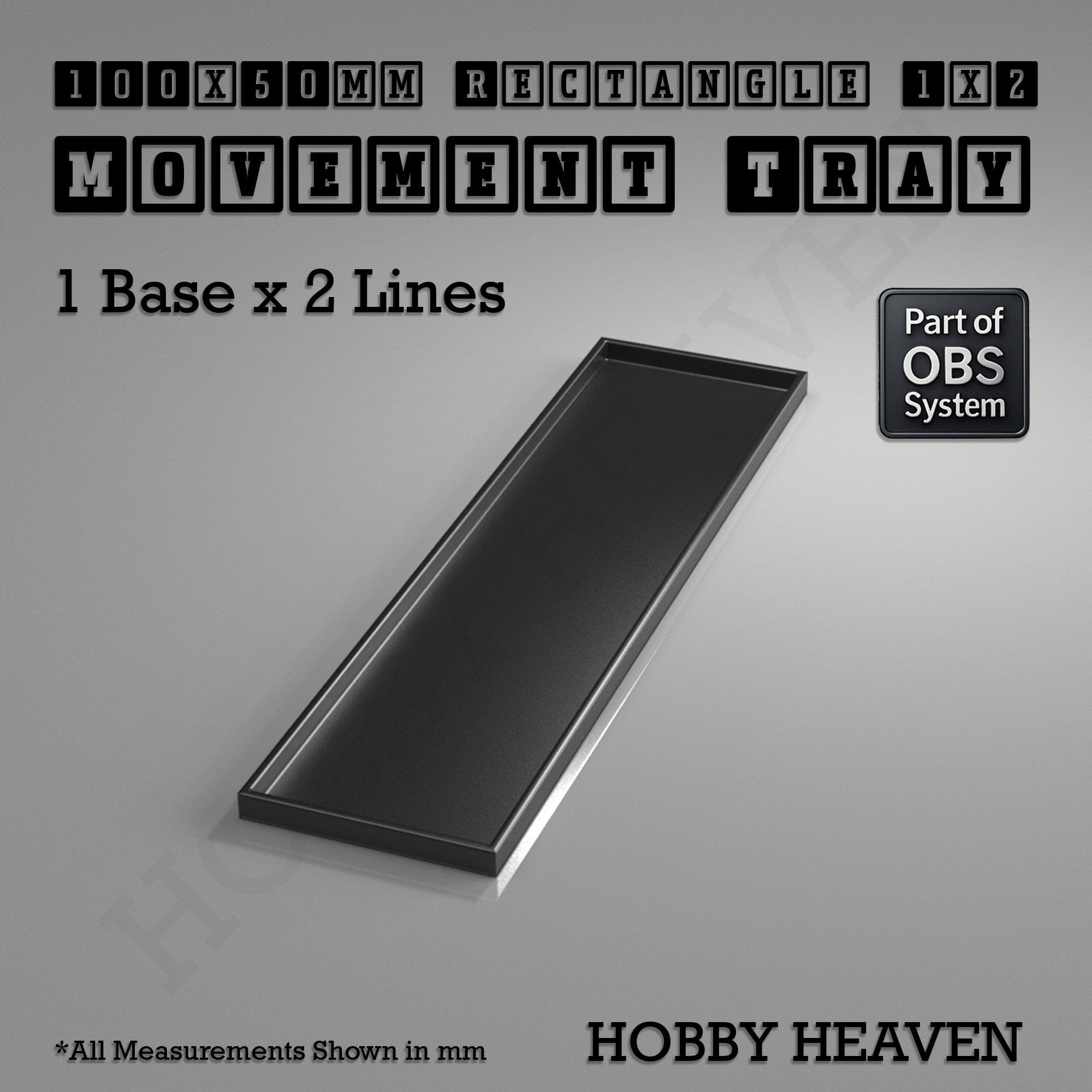Movement Tray Rectangle Movement Trays | Cavalry & Monsters | 50×25-100×60mm | OBS System