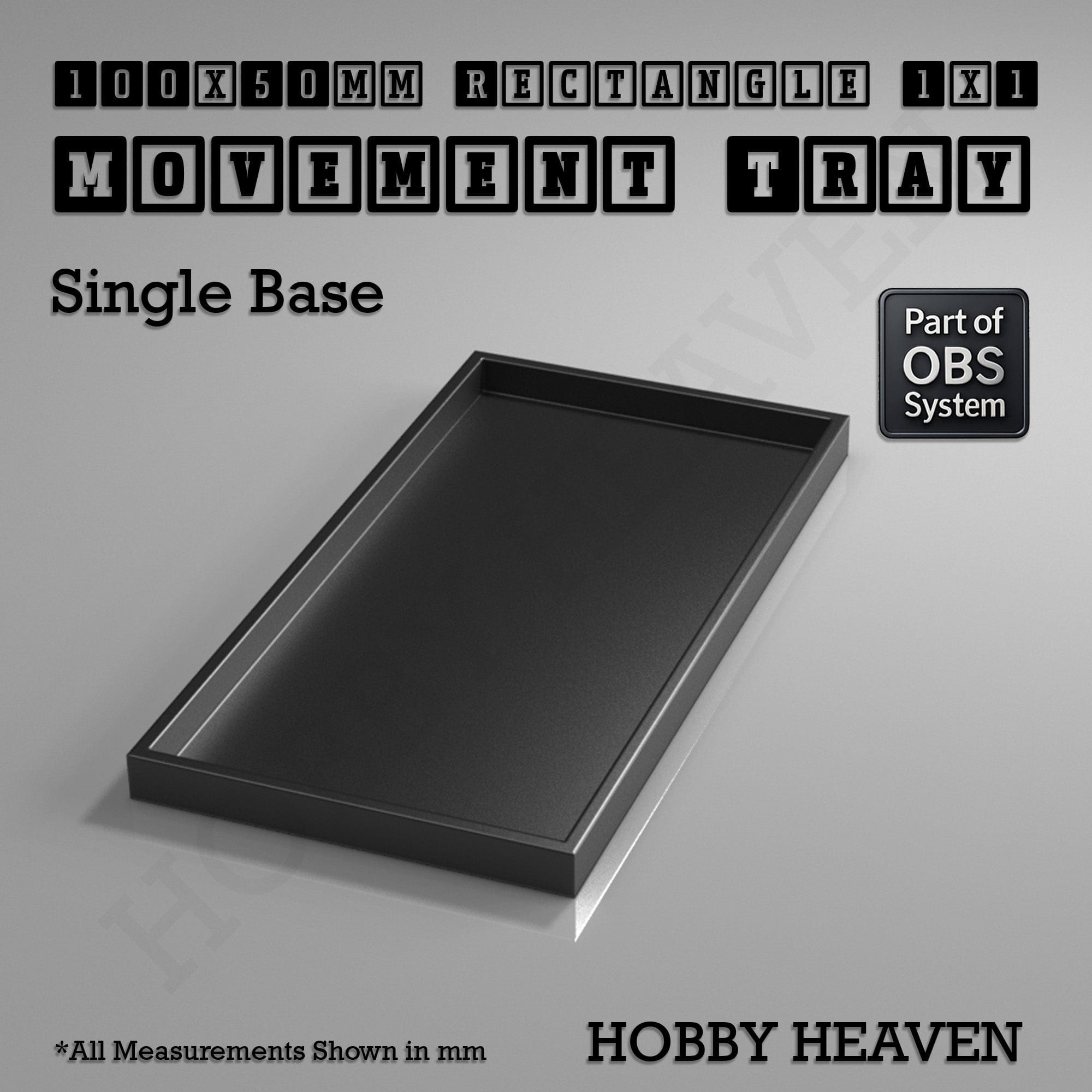 Movement Tray Rectangle Movement Trays | Cavalry & Monsters | 50×25-100×60mm | OBS System