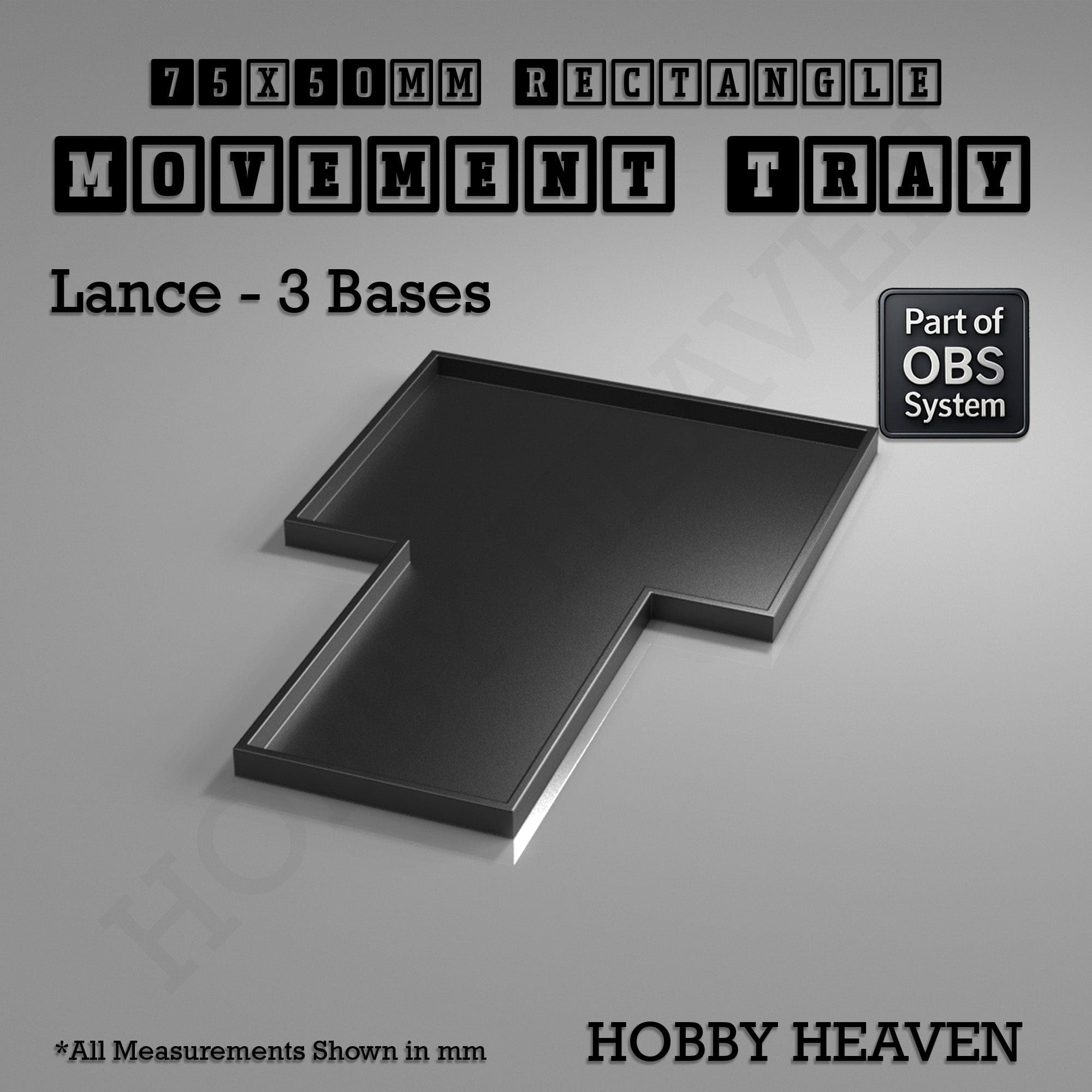 Movement Tray Rectangle Movement Trays | Cavalry & Monsters | 50×25-100×60mm | OBS System