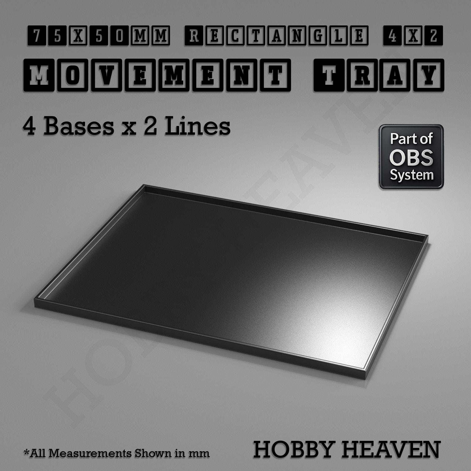 Movement Tray Rectangle Movement Trays | Cavalry & Monsters | 50×25-100×60mm | OBS System