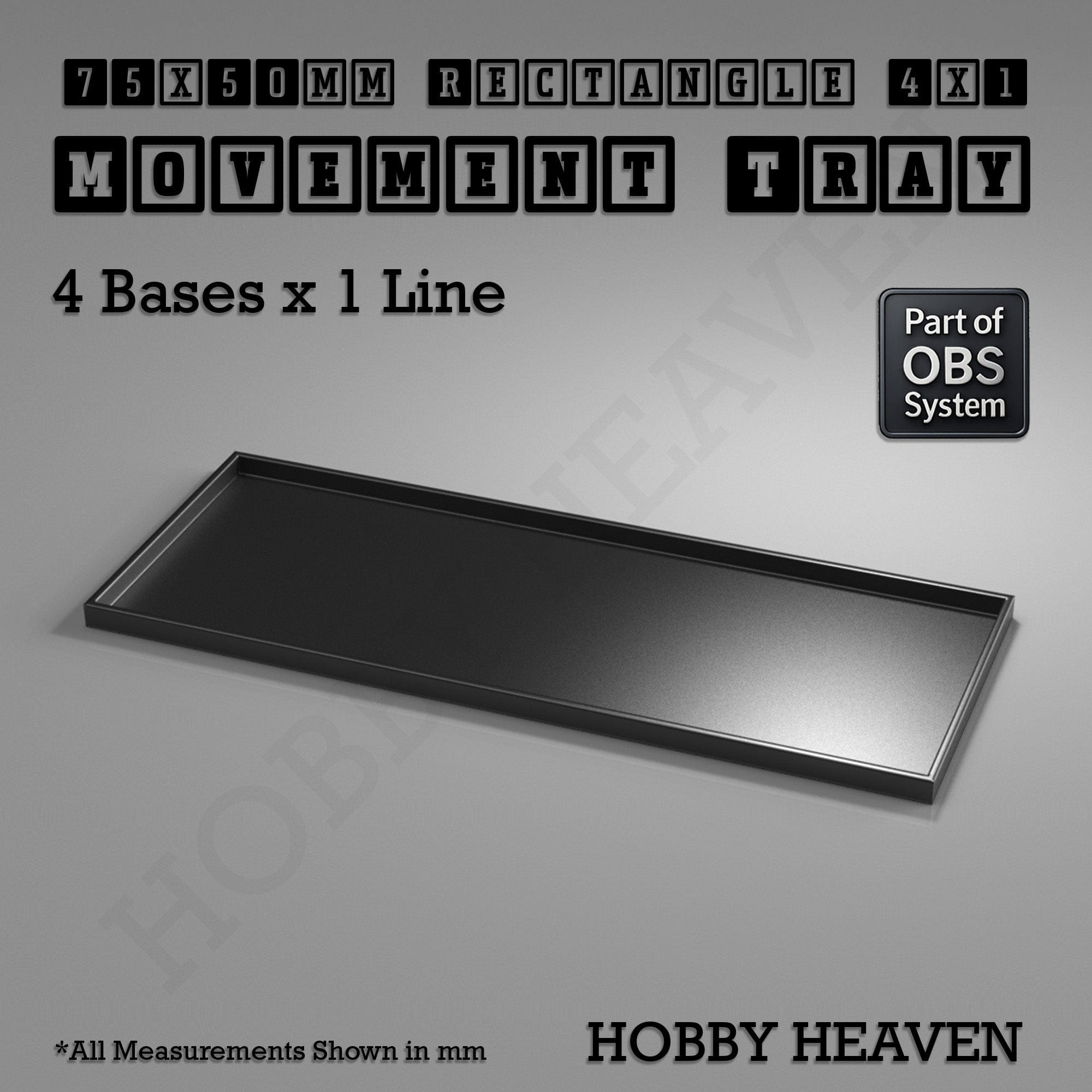 Movement Tray Rectangle Movement Trays | Cavalry & Monsters | 50×25-100×60mm | OBS System