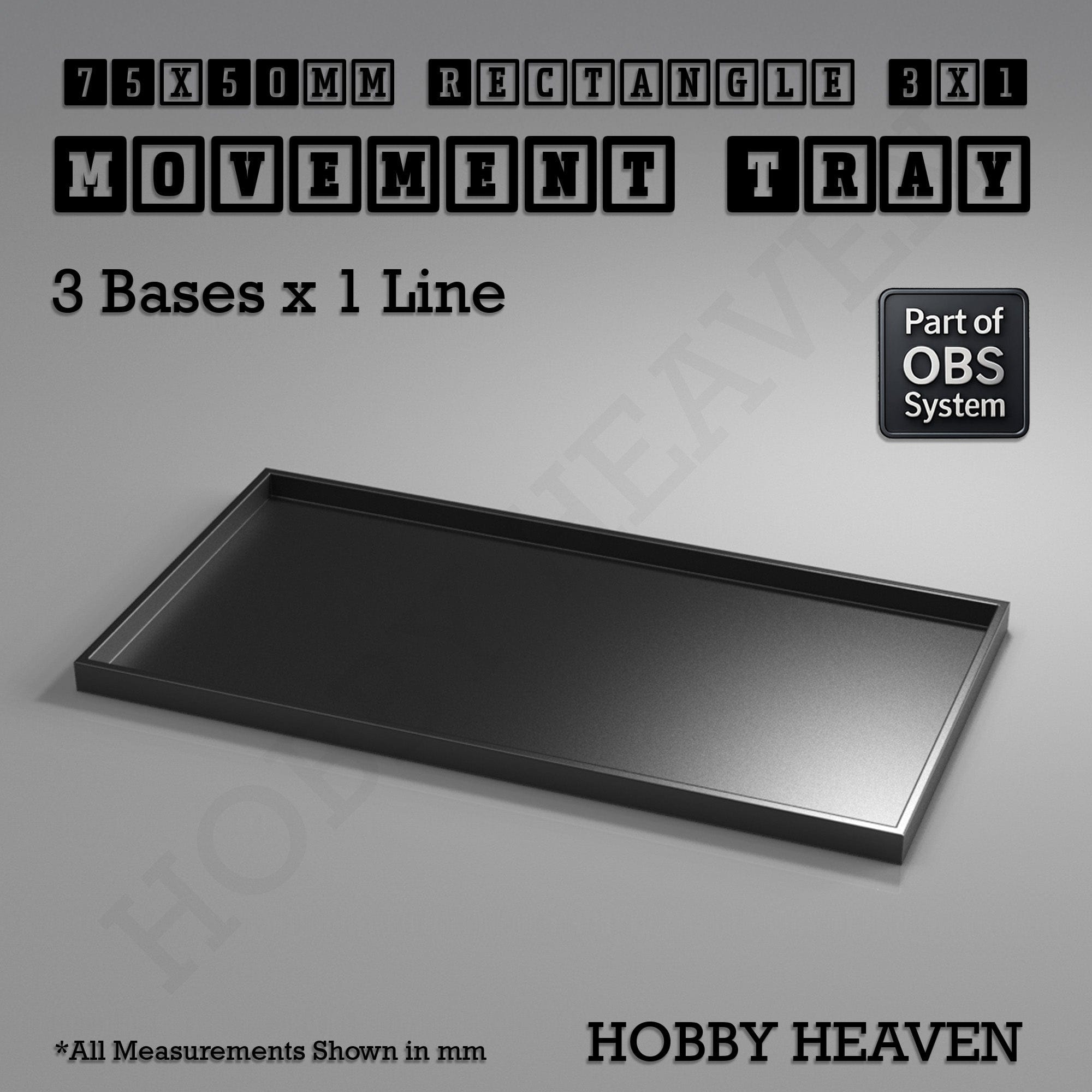 Movement Tray Rectangle Movement Trays | Cavalry & Monsters | 50×25-100×60mm | OBS System