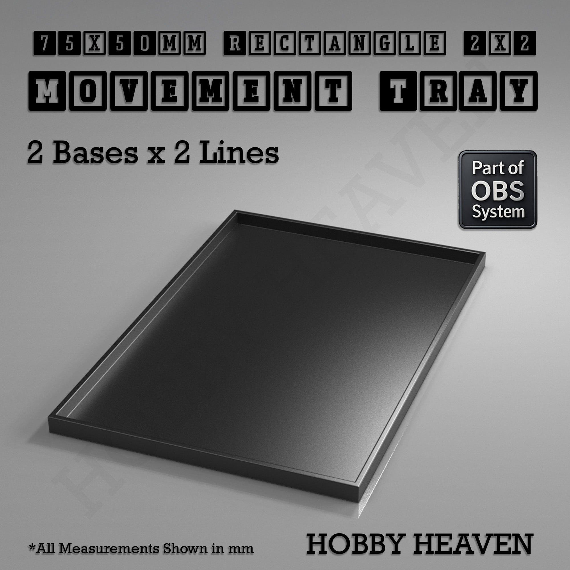 Movement Tray Rectangle Movement Trays | Cavalry & Monsters | 50×25-100×60mm | OBS System