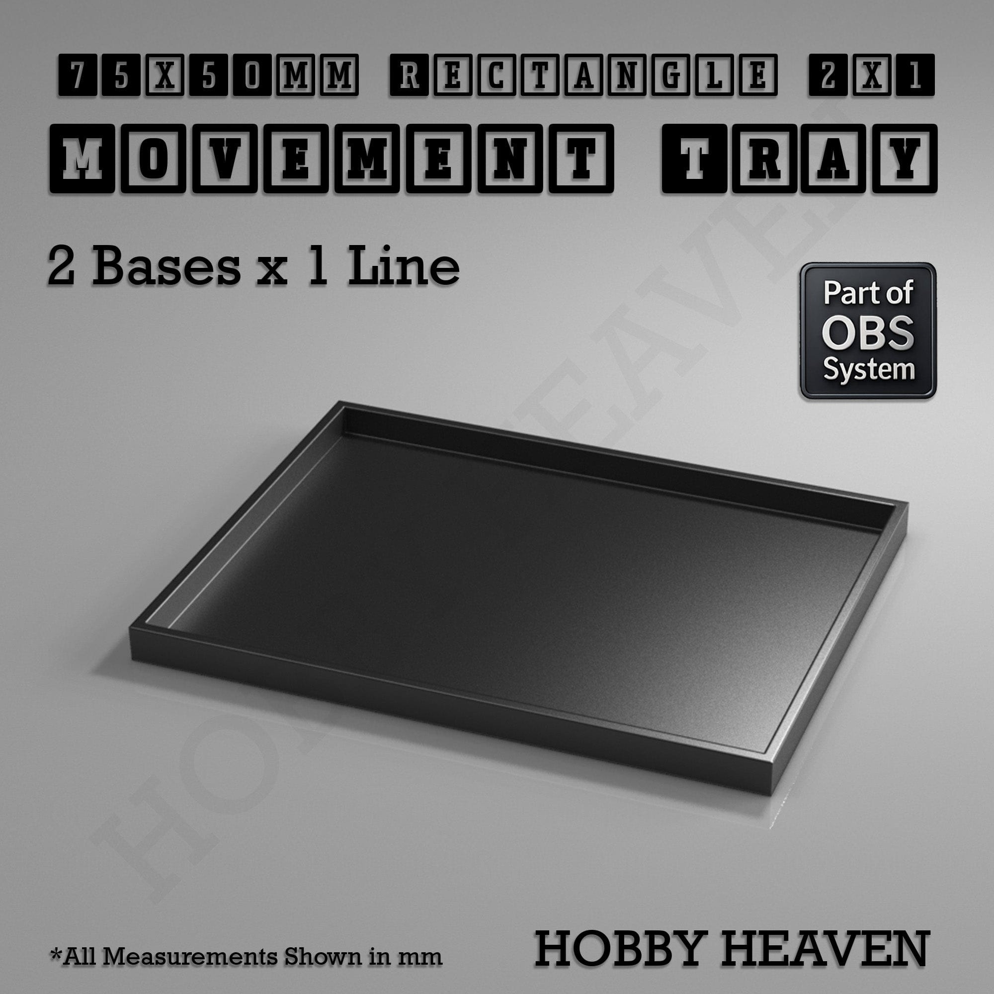 Movement Tray Rectangle Movement Trays | Cavalry & Monsters | 50×25-100×60mm | OBS System