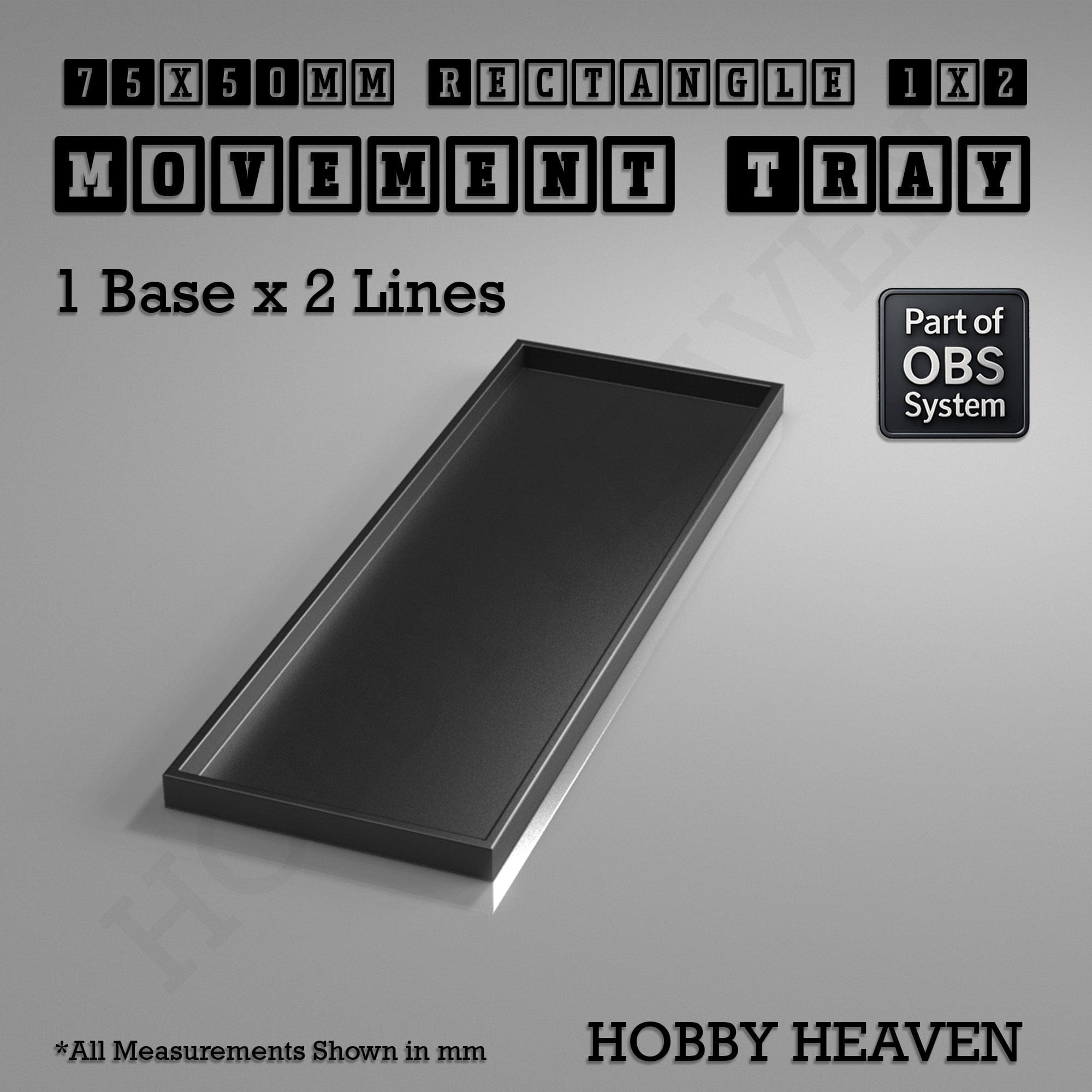 Movement Tray Rectangle Movement Trays | Cavalry & Monsters | 50×25-100×60mm | OBS System