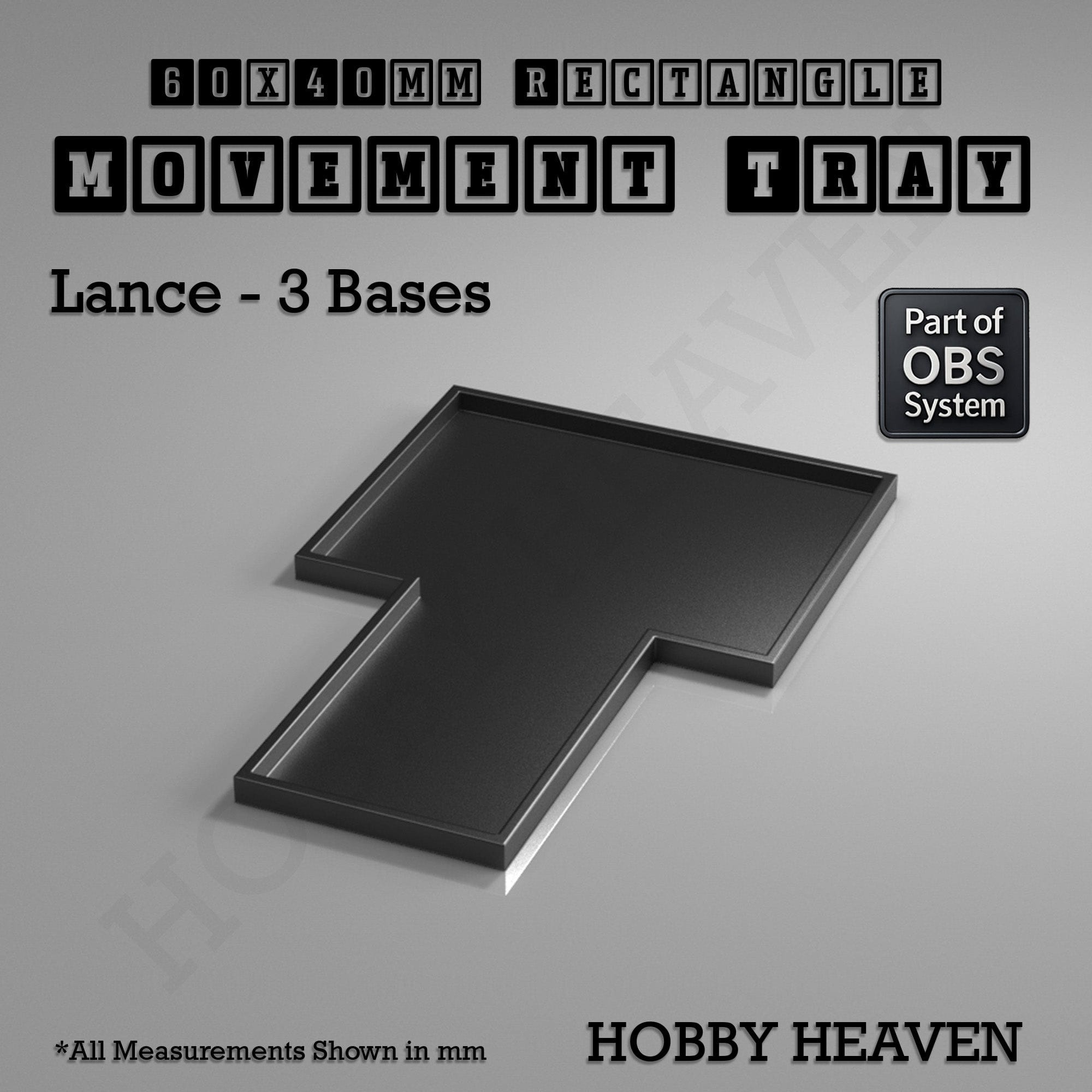 Movement Tray Rectangle Movement Trays | Cavalry & Monsters | 50×25-100×60mm | OBS System