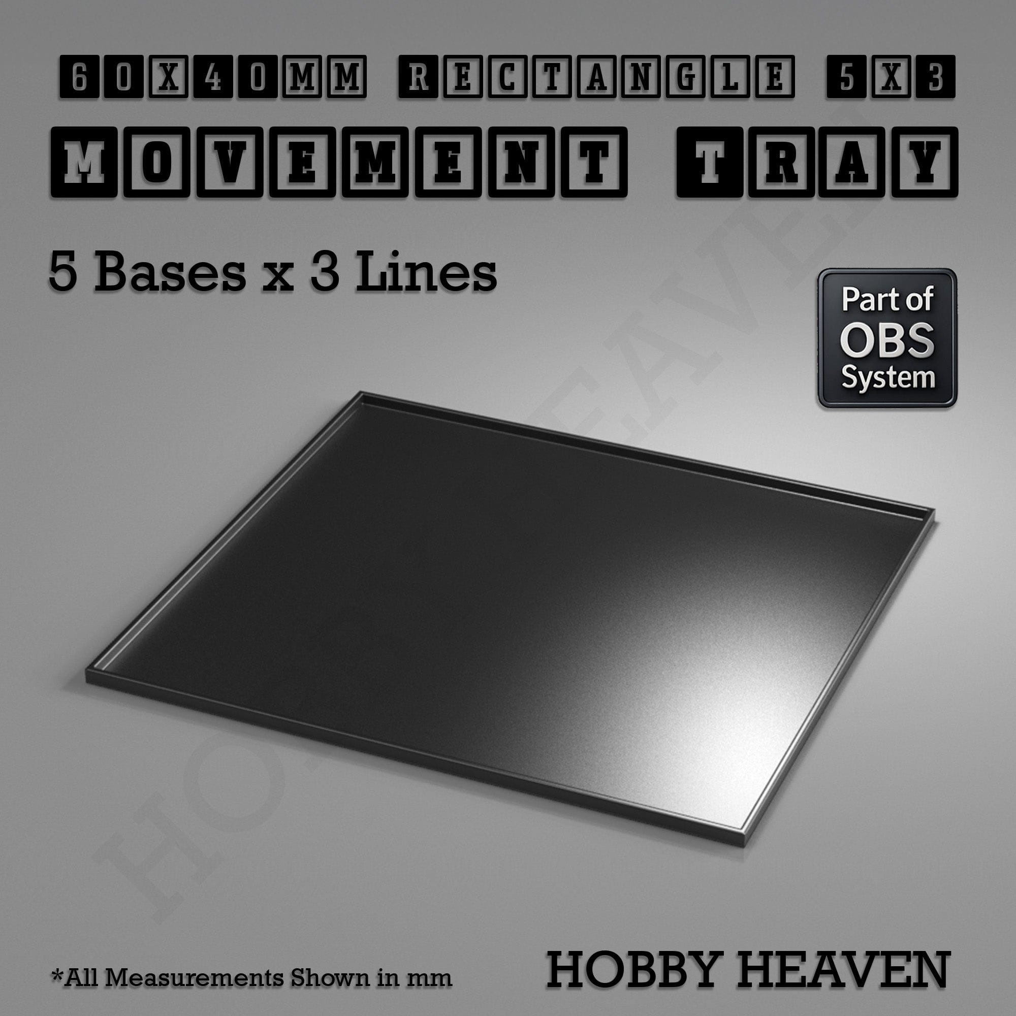 Movement Tray Rectangle Movement Trays | Cavalry & Monsters | 50×25-100×60mm | OBS System