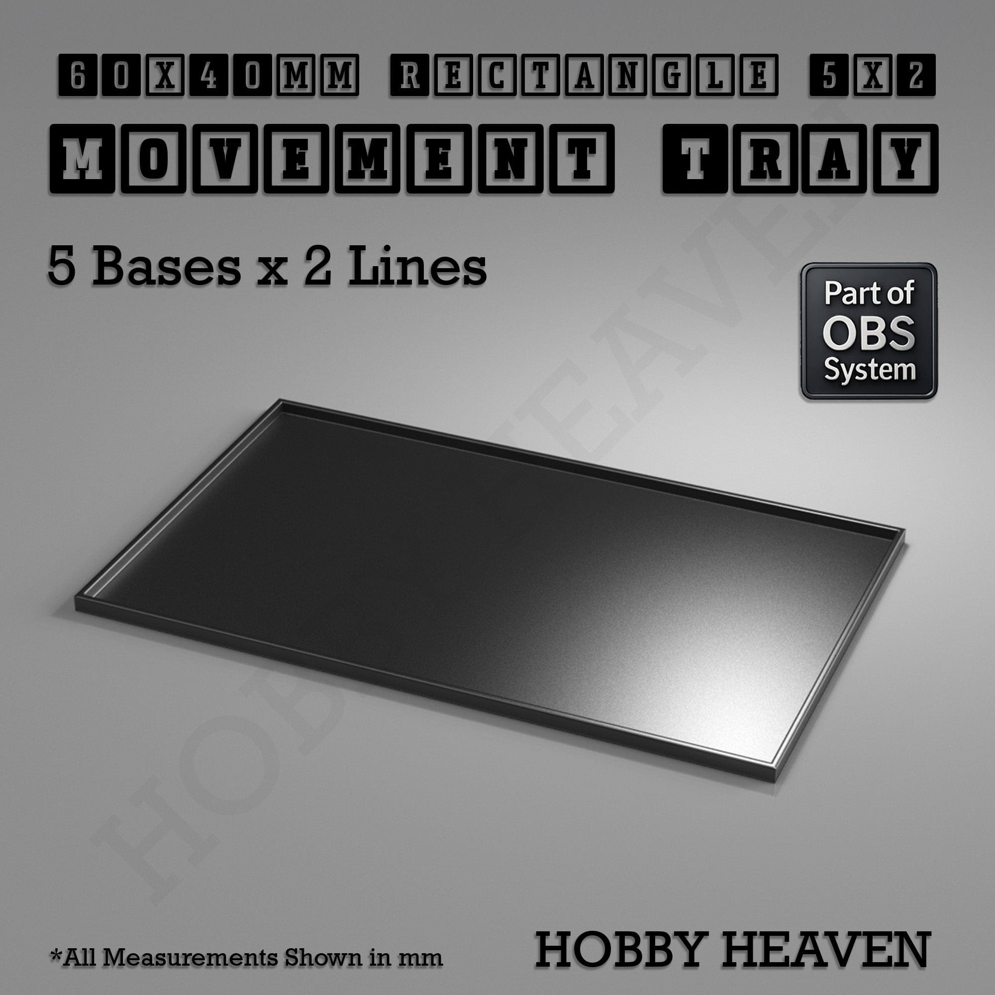 Movement Tray Rectangle Movement Trays | Cavalry & Monsters | 50×25-100×60mm | OBS System