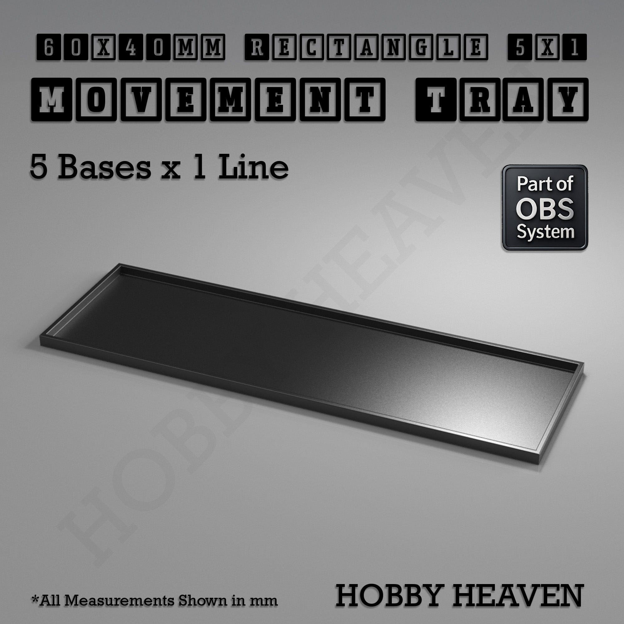 Movement Tray Rectangle Movement Trays | Cavalry & Monsters | 50×25-100×60mm | OBS System