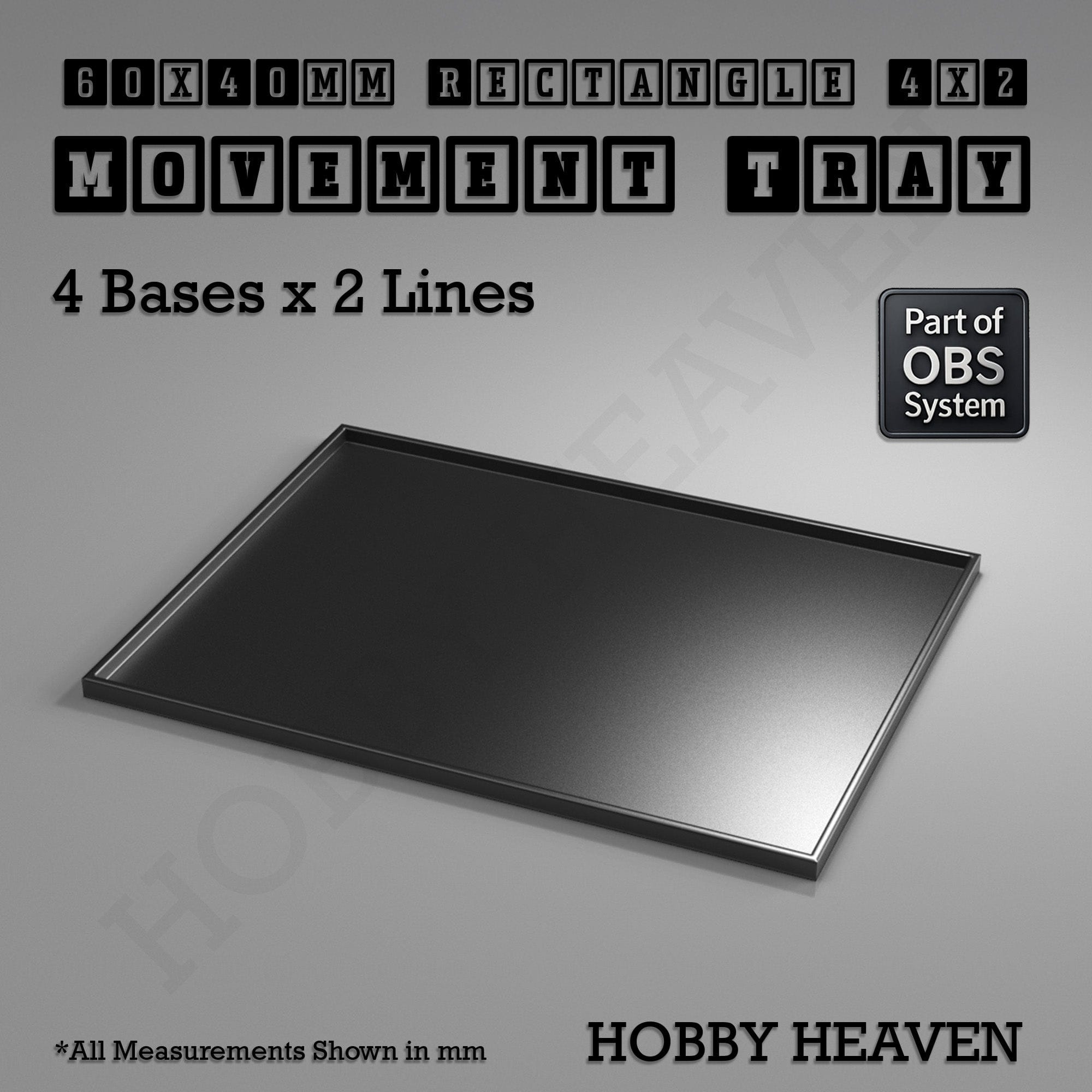 Movement Tray Rectangle Movement Trays | Cavalry & Monsters | 50×25-100×60mm | OBS System