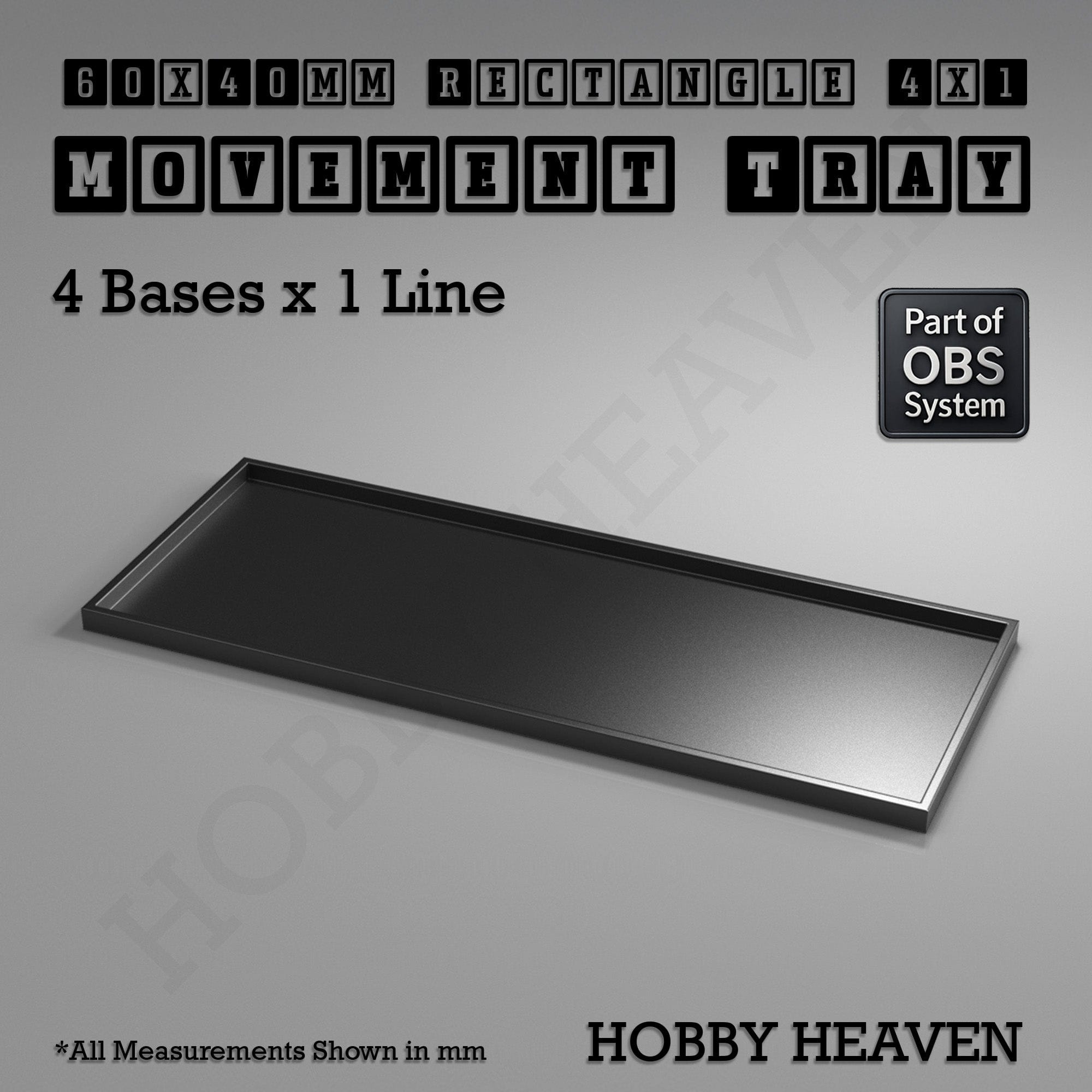 Movement Tray Rectangle Movement Trays | Cavalry & Monsters | 50×25-100×60mm | OBS System