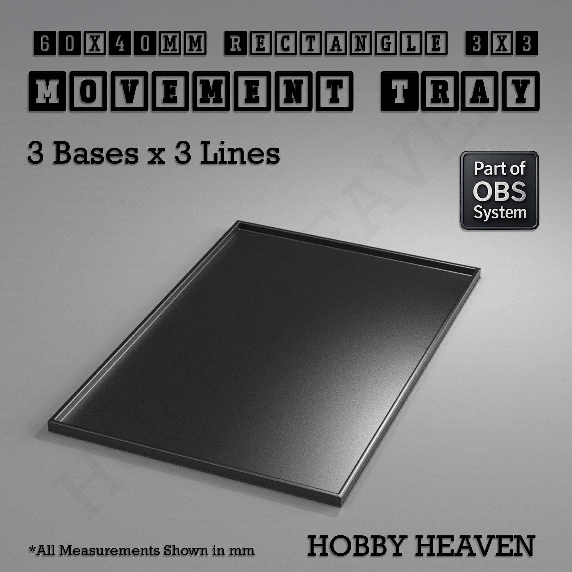 Movement Tray Rectangle Movement Trays | Cavalry & Monsters | 50×25-100×60mm | OBS System