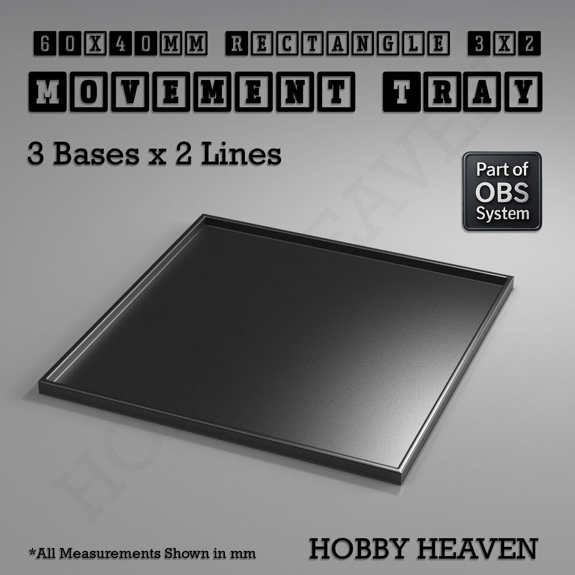 Movement Tray Rectangle Movement Trays | Cavalry & Monsters | 50×25-100×60mm | OBS System