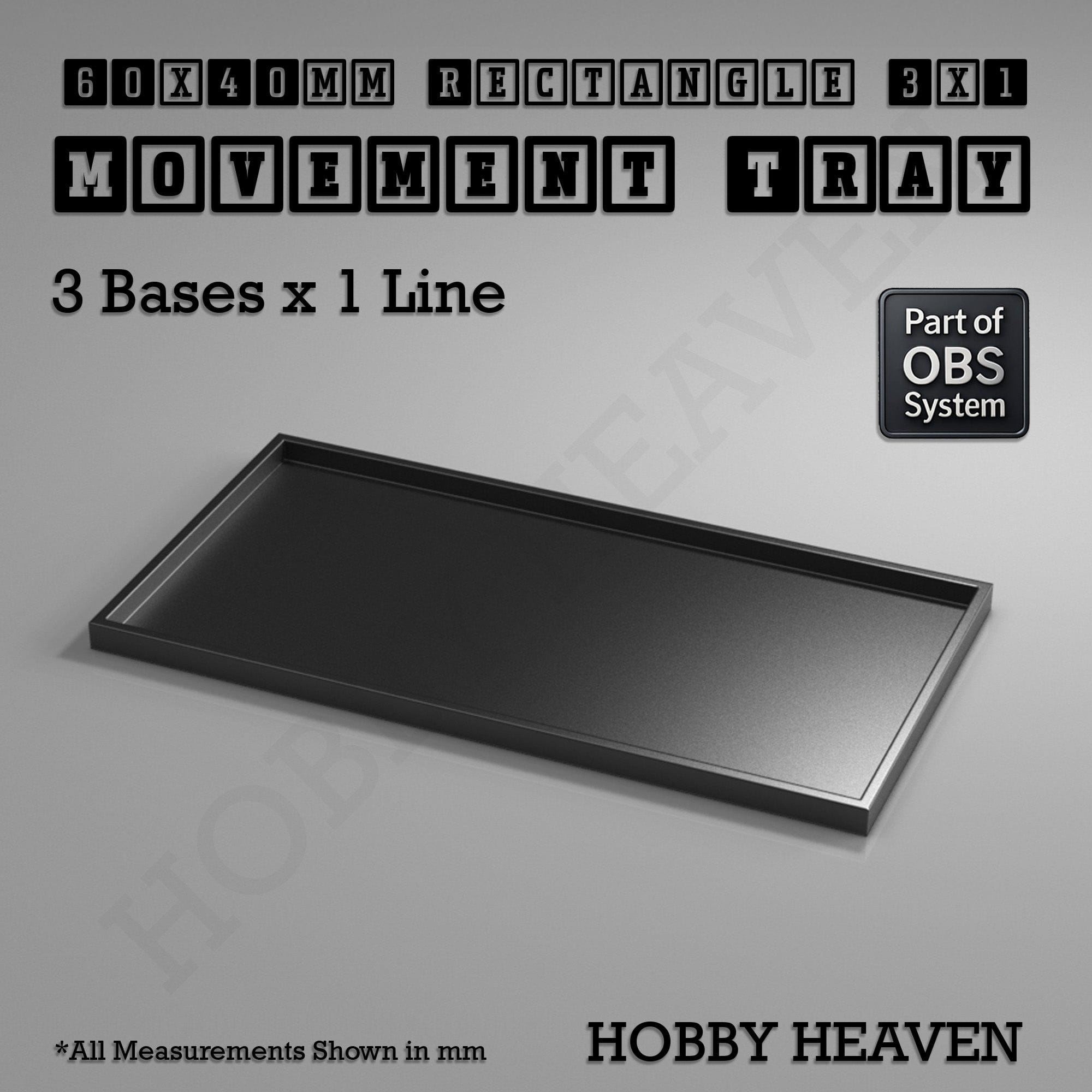 Movement Tray Rectangle Movement Trays | Cavalry & Monsters | 50×25-100×60mm | OBS System
