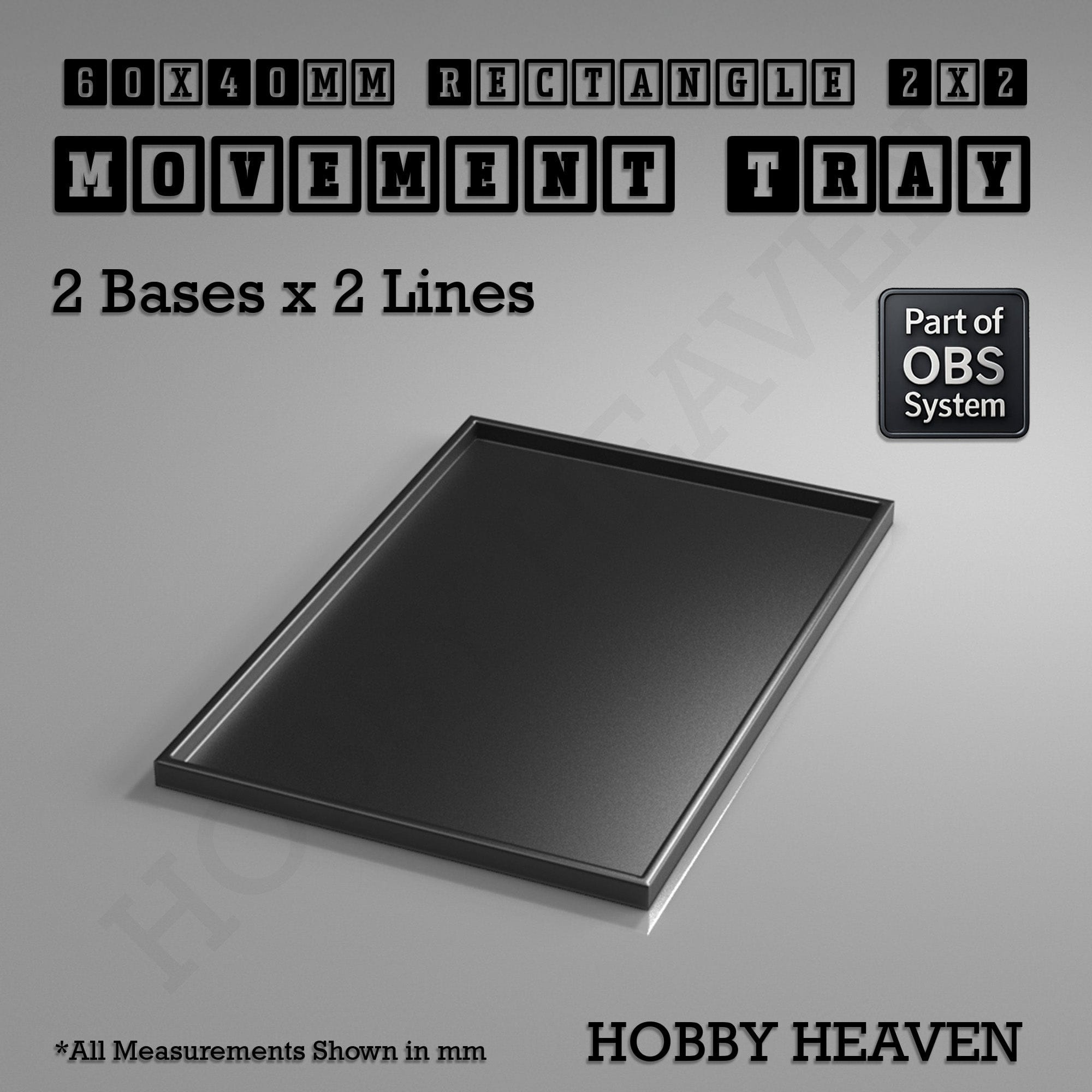 Movement Tray Rectangle Movement Trays | Cavalry & Monsters | 50×25-100×60mm | OBS System