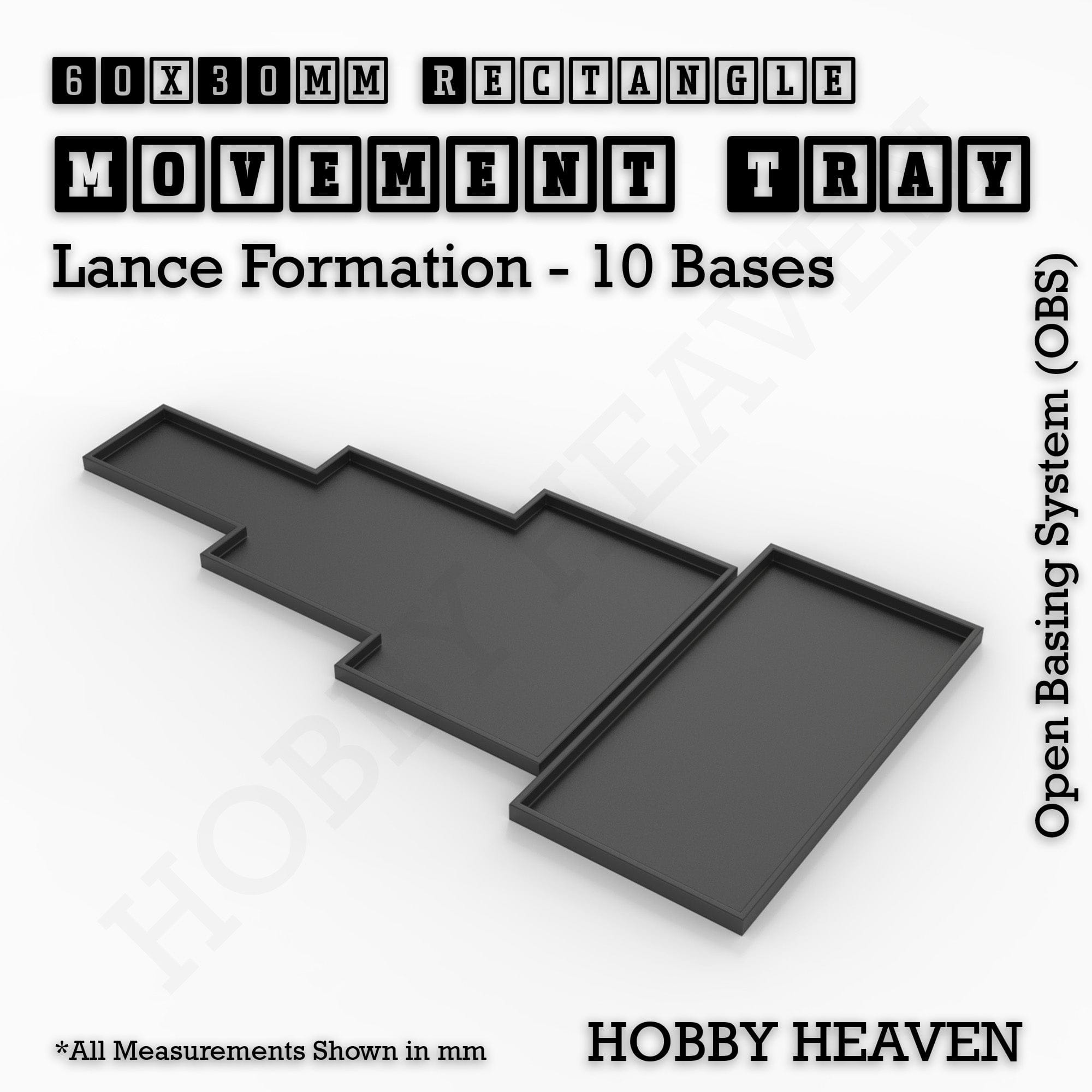 Movement Tray Rectangle Movement Trays | Cavalry & Monsters | 50×25-100×60mm | OBS System