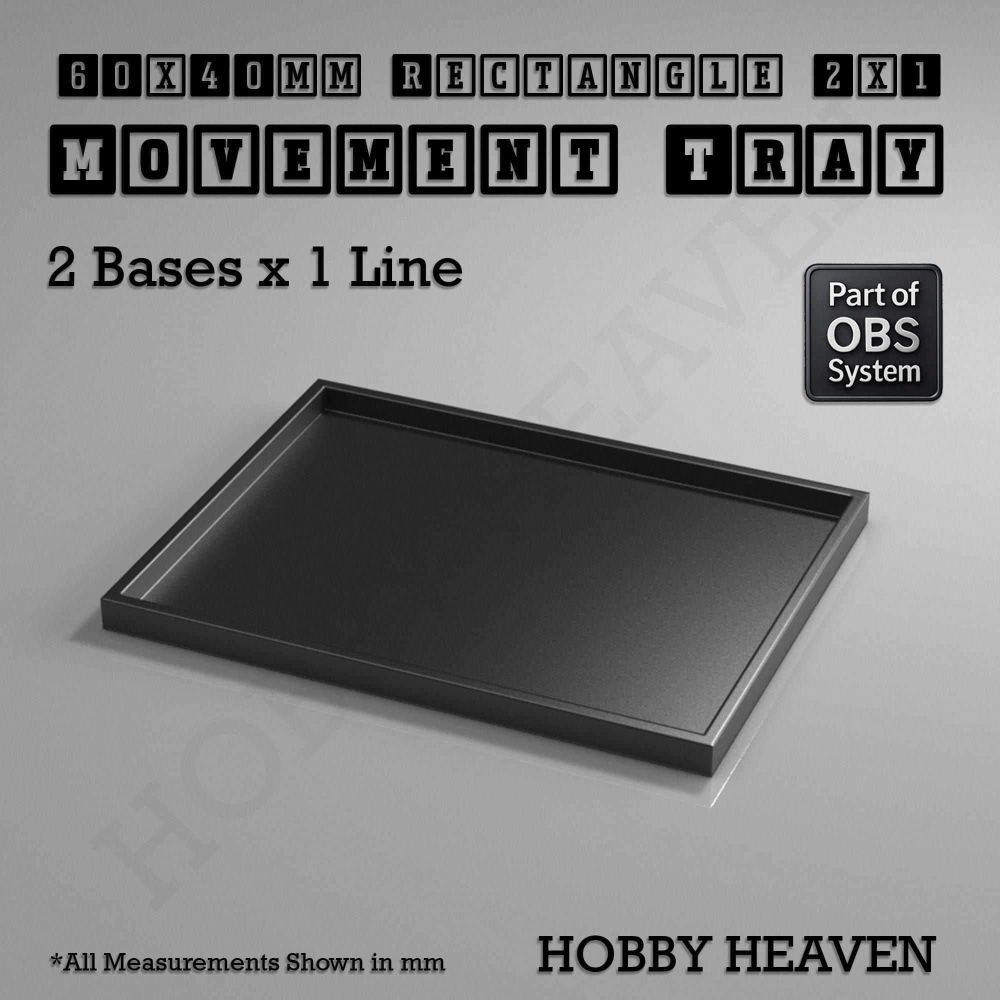 Movement Tray Rectangle Movement Trays | Cavalry & Monsters | 50×25-100×60mm | OBS System