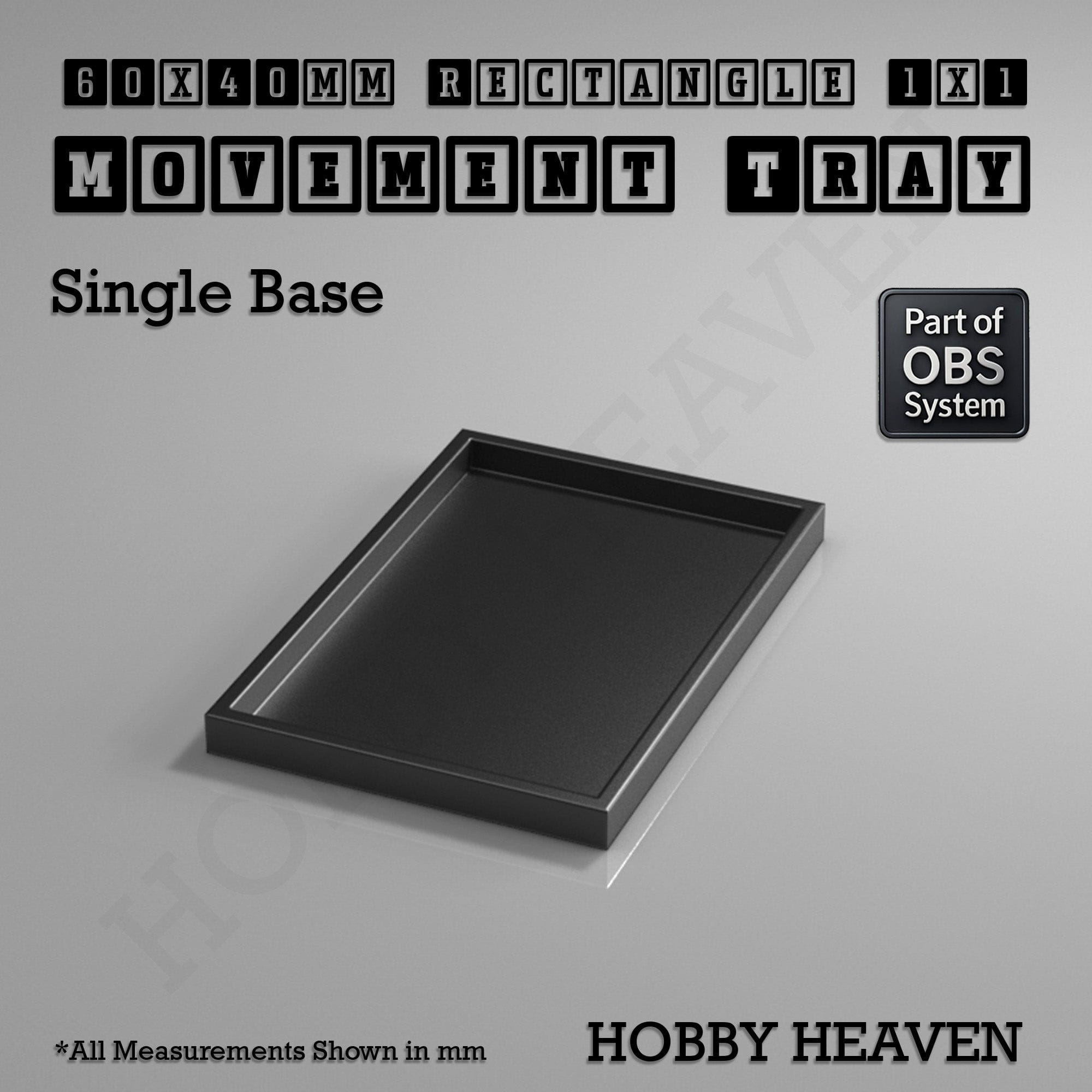 Movement Tray Rectangle Movement Trays | Cavalry & Monsters | 50×25-100×60mm | OBS System