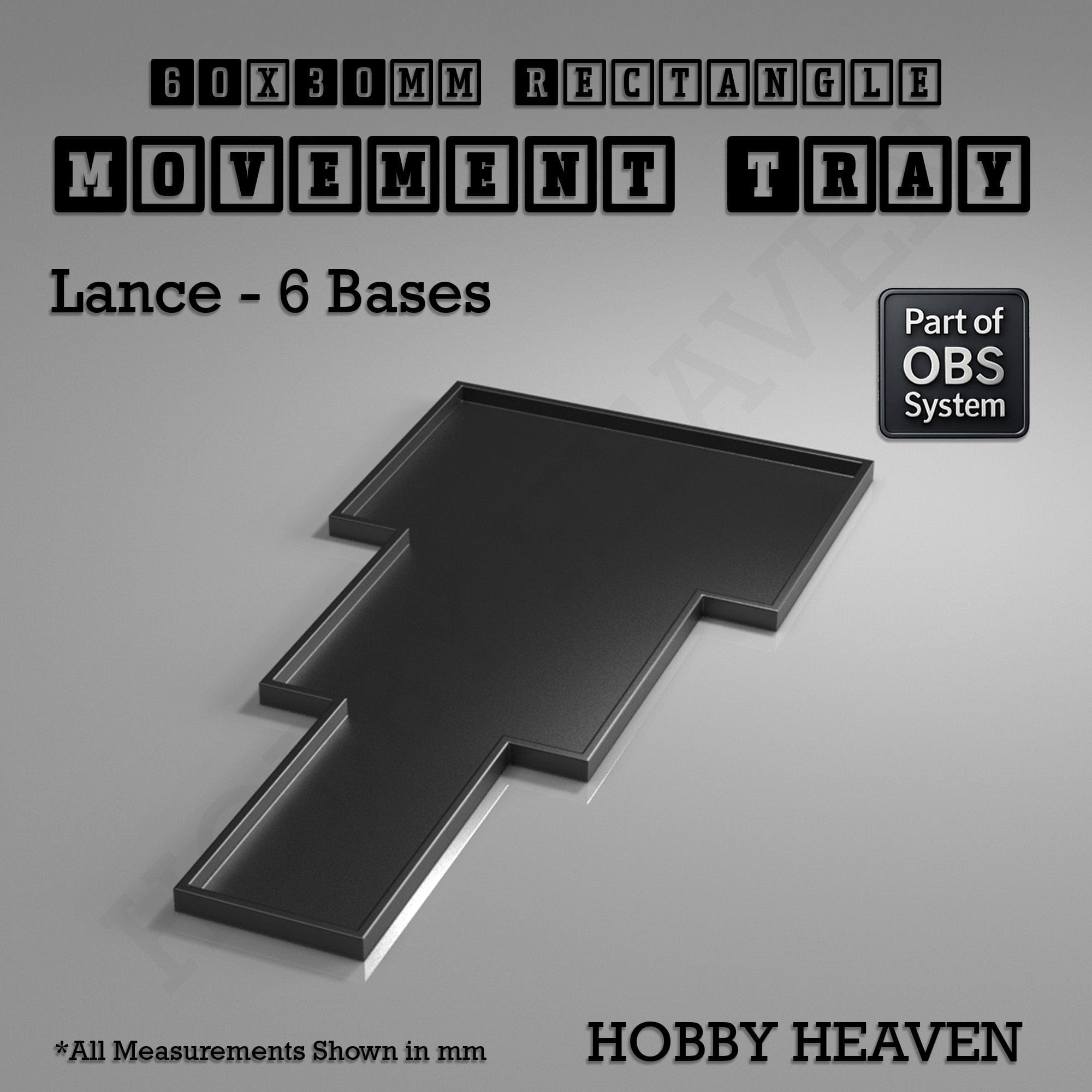 Movement Tray Rectangle Movement Trays | Cavalry & Monsters | 50×25-100×60mm | OBS System