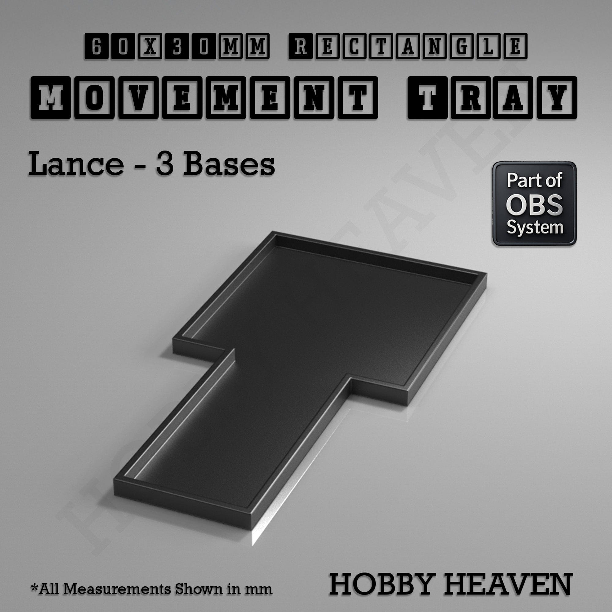 Movement Tray Rectangle Movement Trays | Cavalry & Monsters | 50×25-100×60mm | OBS System